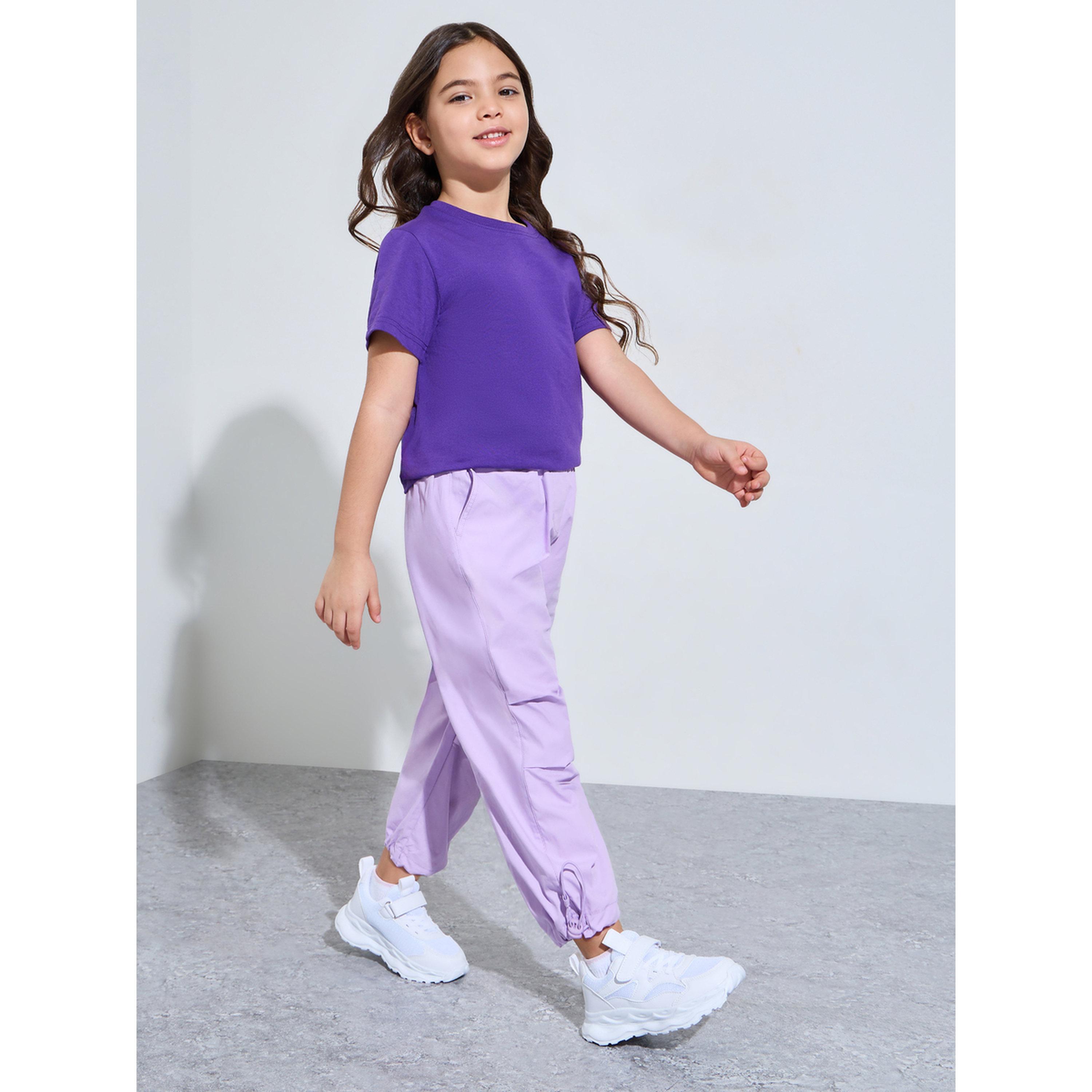 Take Two Girls Lilac Full Length Mid-Rise Woven Pants-girls-clothing-bottoms-trousers-image-2