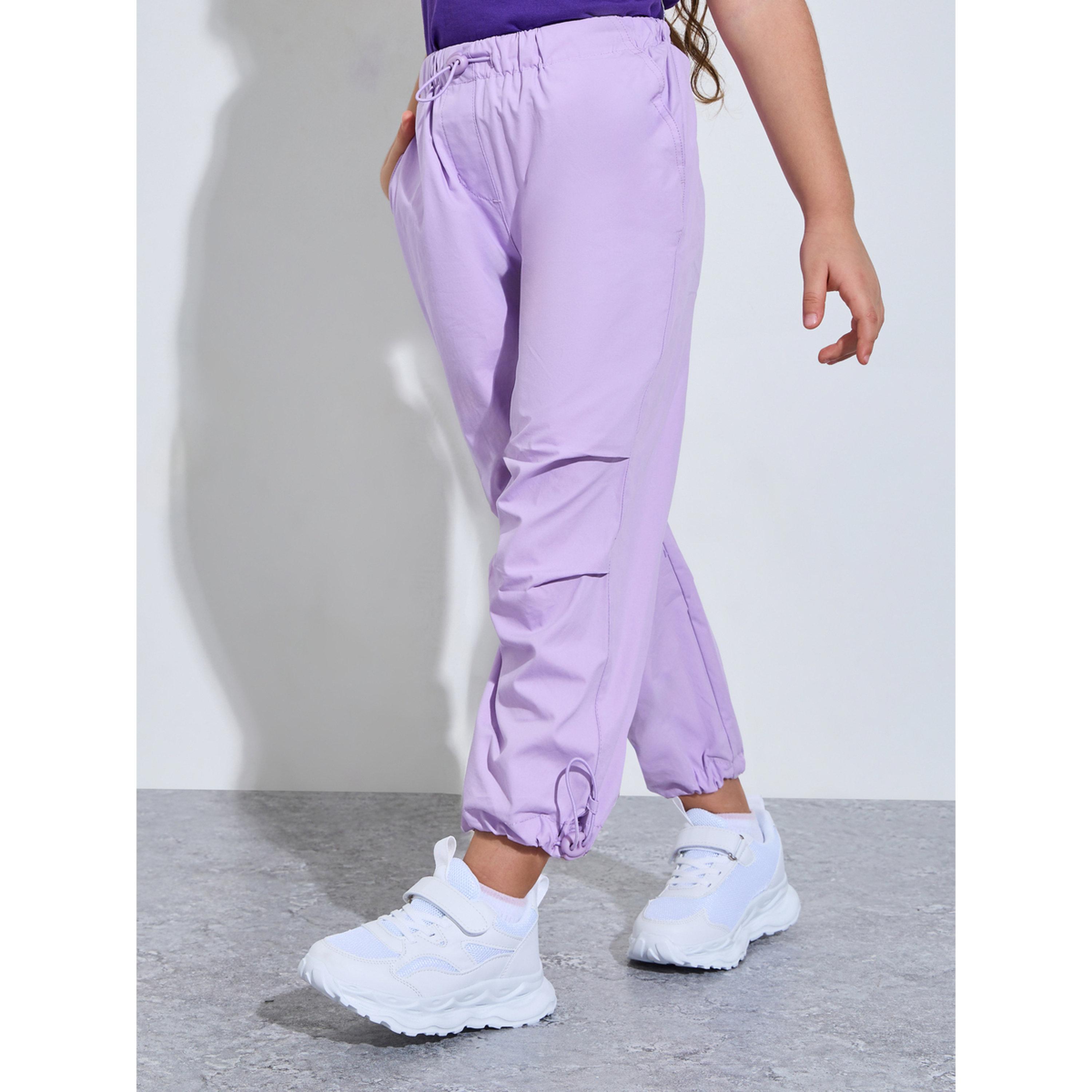 Take Two Girls Lilac Full Length Mid-Rise Woven Pants-girls-clothing-bottoms-trousers-image-3