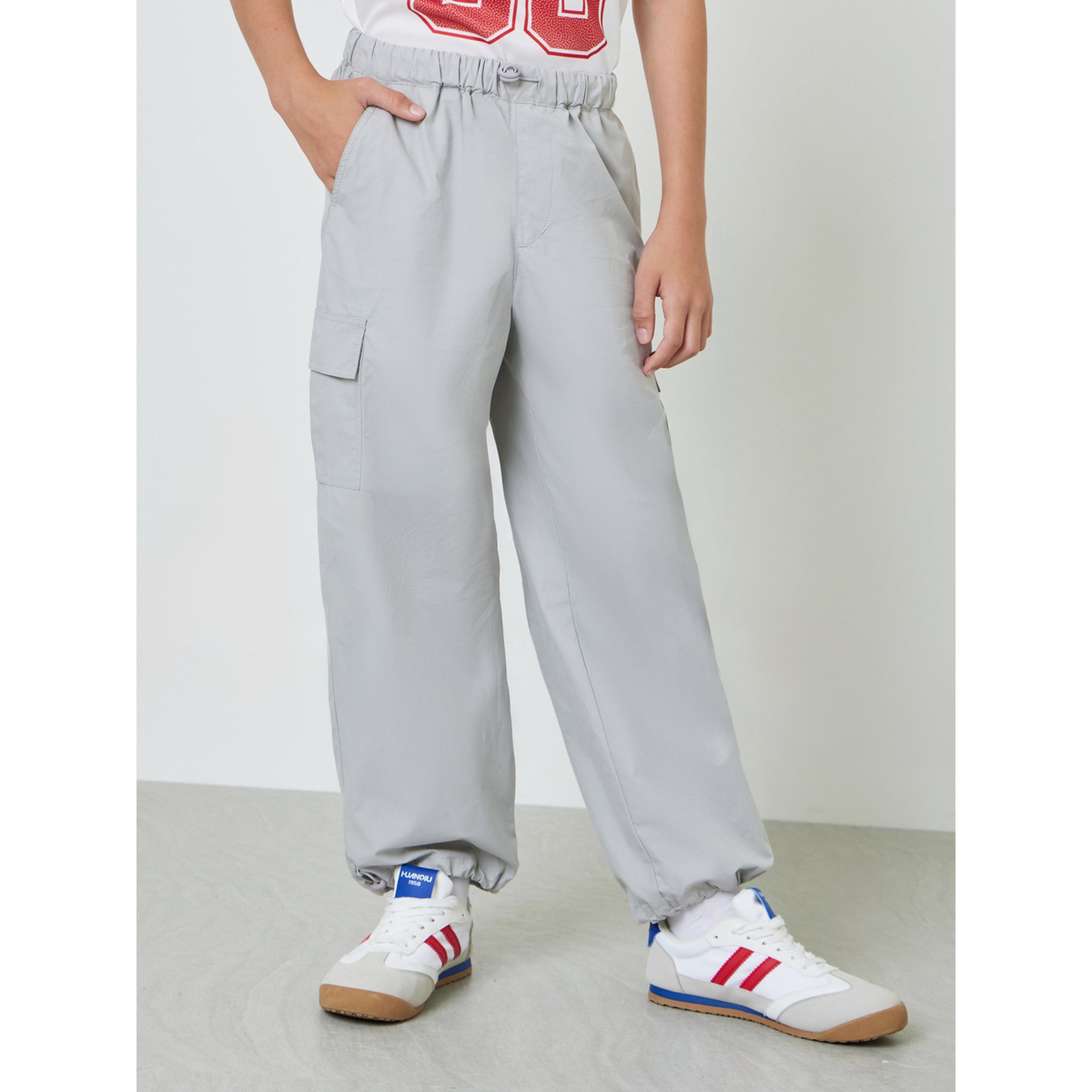 بنطال كارجو بخصر مطاطي للأولاد رمادي-boys-clothing-bottoms-trousers-image-1