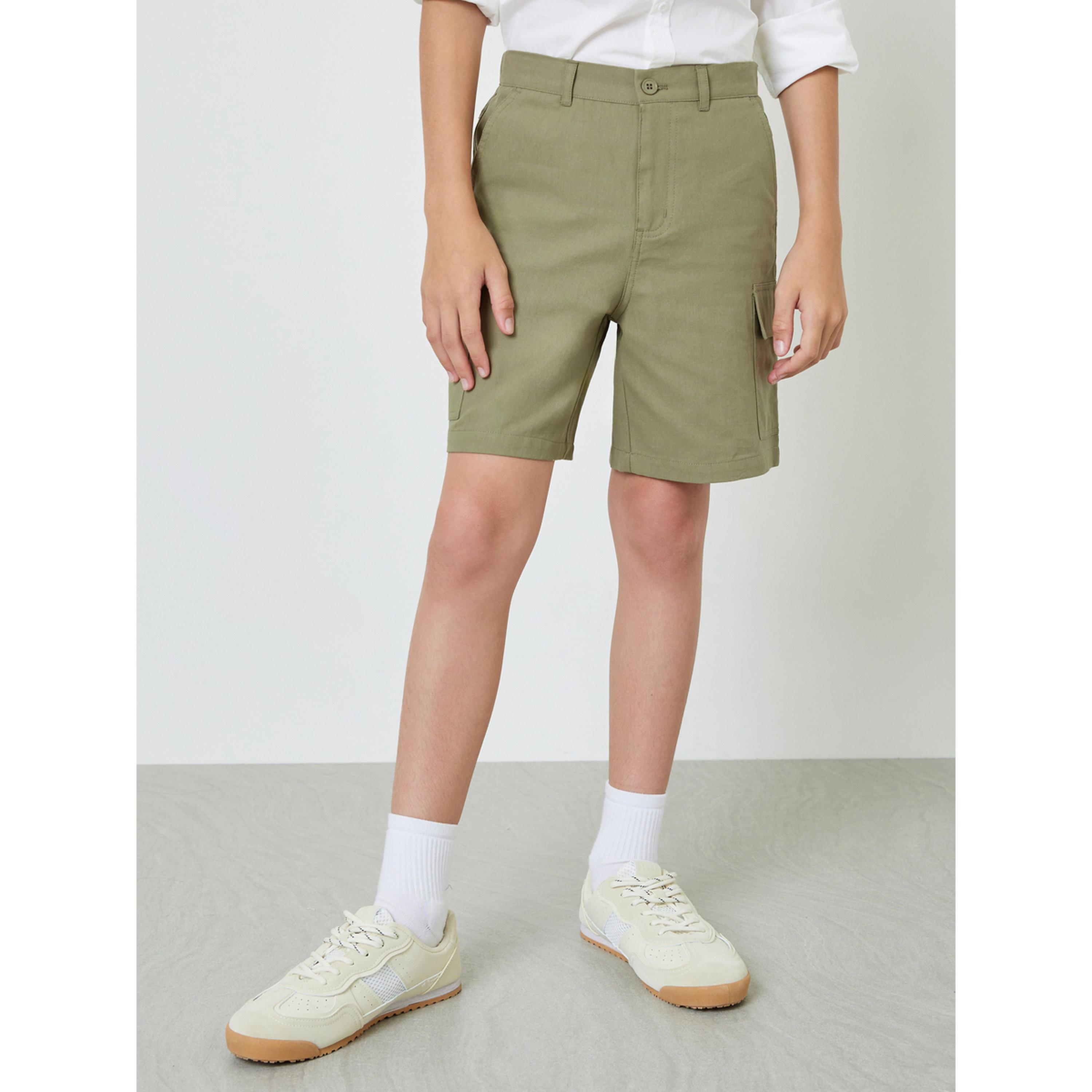 شورت كارجو قطن للأطفال أخضر-boys-clothing-bottoms-shorts-image-1