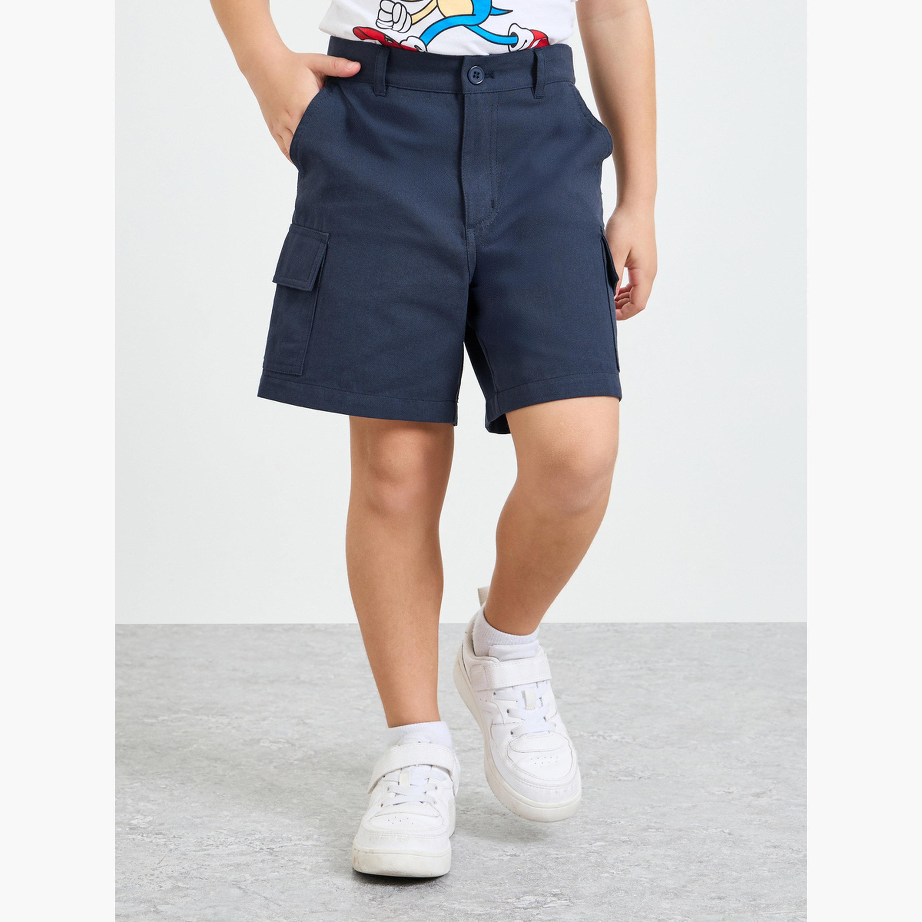 شورت كارغو قطن بقصة عادية للأولاد-boys-clothing-bottoms-shorts-image-1