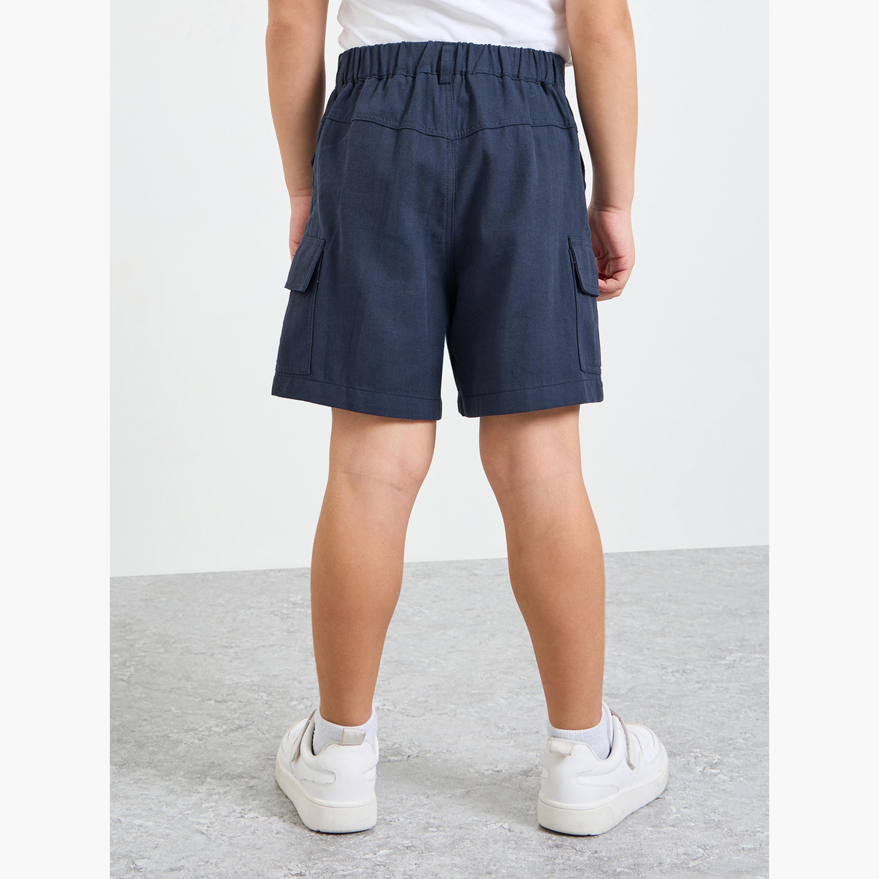 شورت كارغو قطن بقصة عادية للأولاد-boys-clothing-bottoms-shorts-image-4
