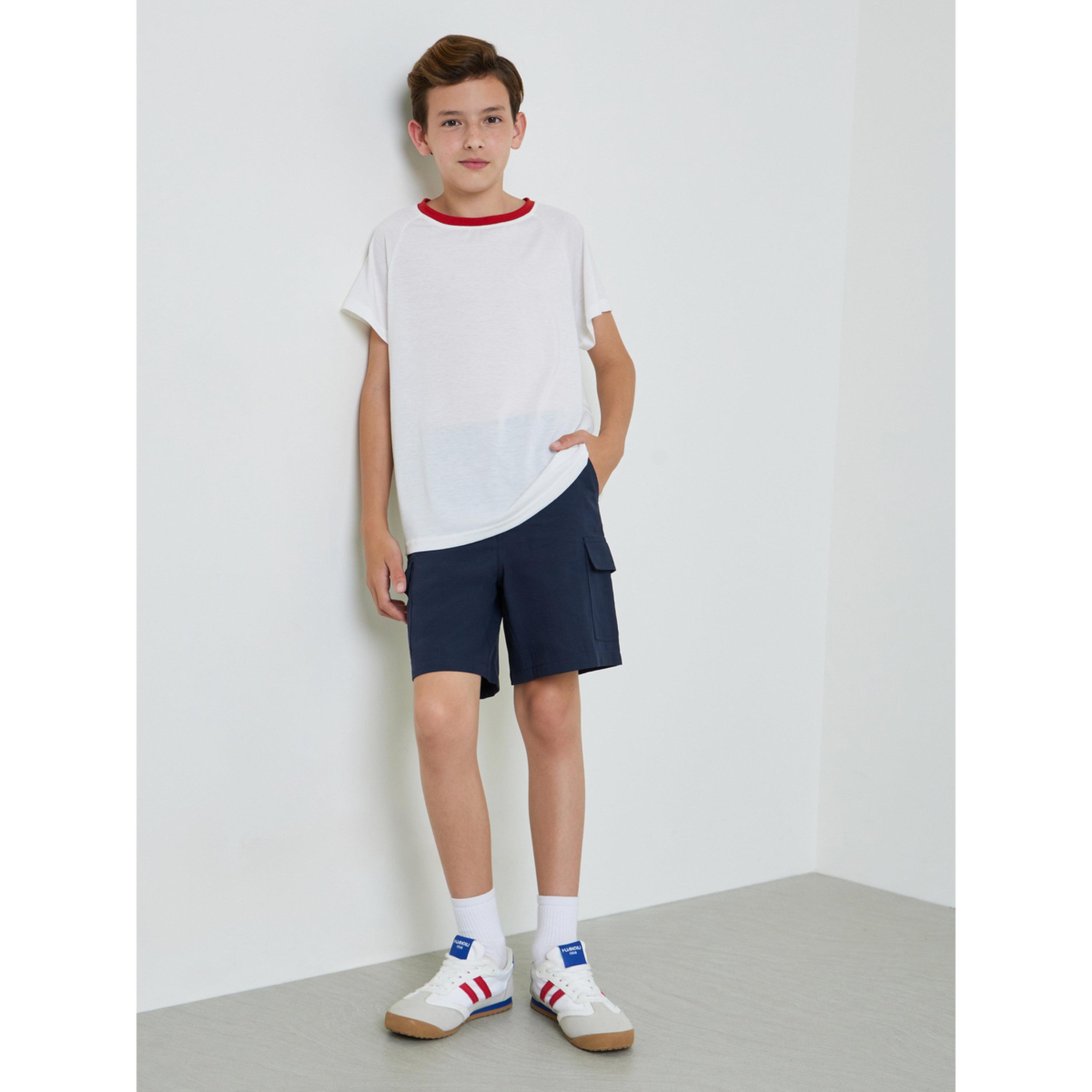 شورت كارجو قطن للأولاد أزرق داكن-boys-clothing-bottoms-shorts-image-2
