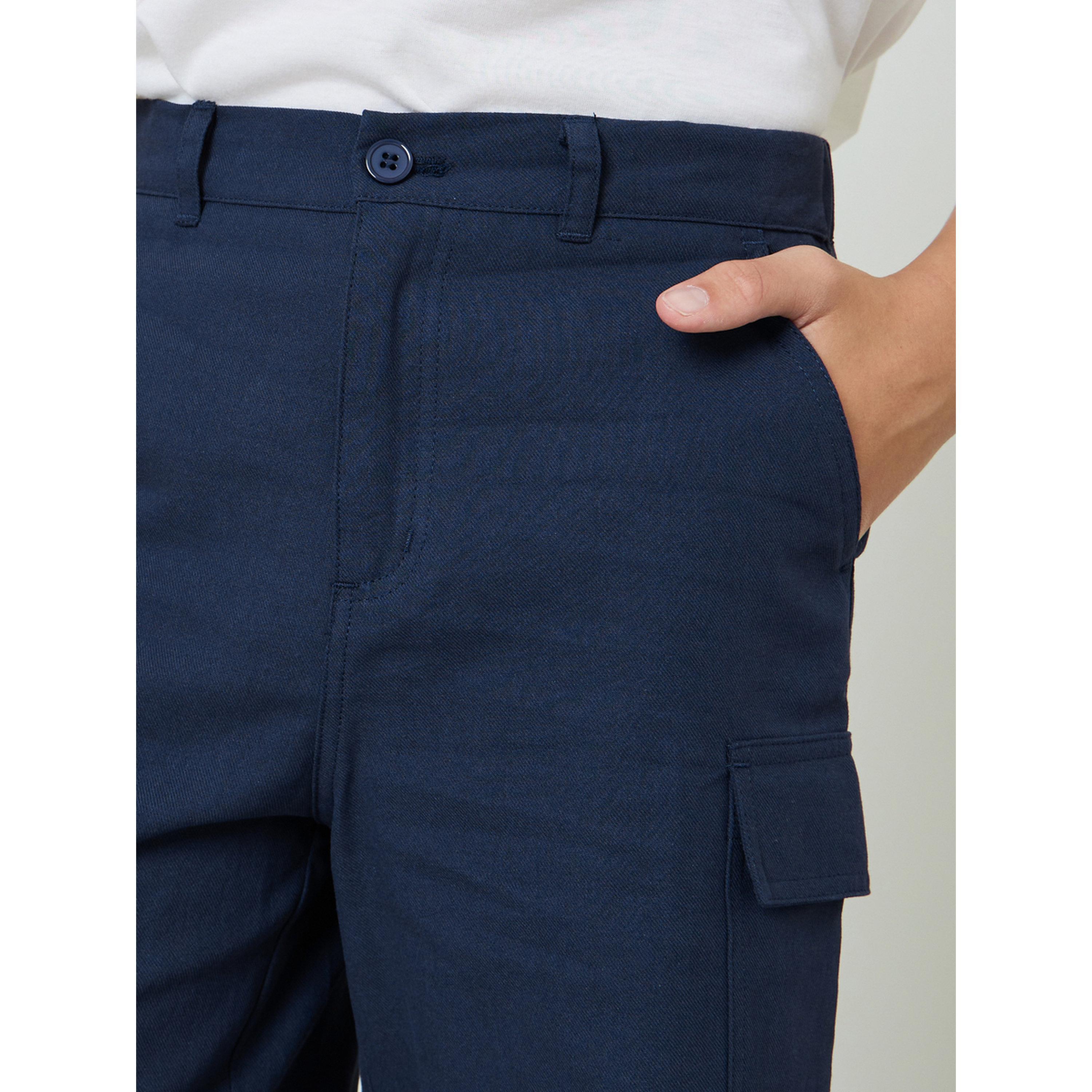 شورت كارجو قطن للأولاد أزرق داكن-boys-clothing-bottoms-shorts-image-3