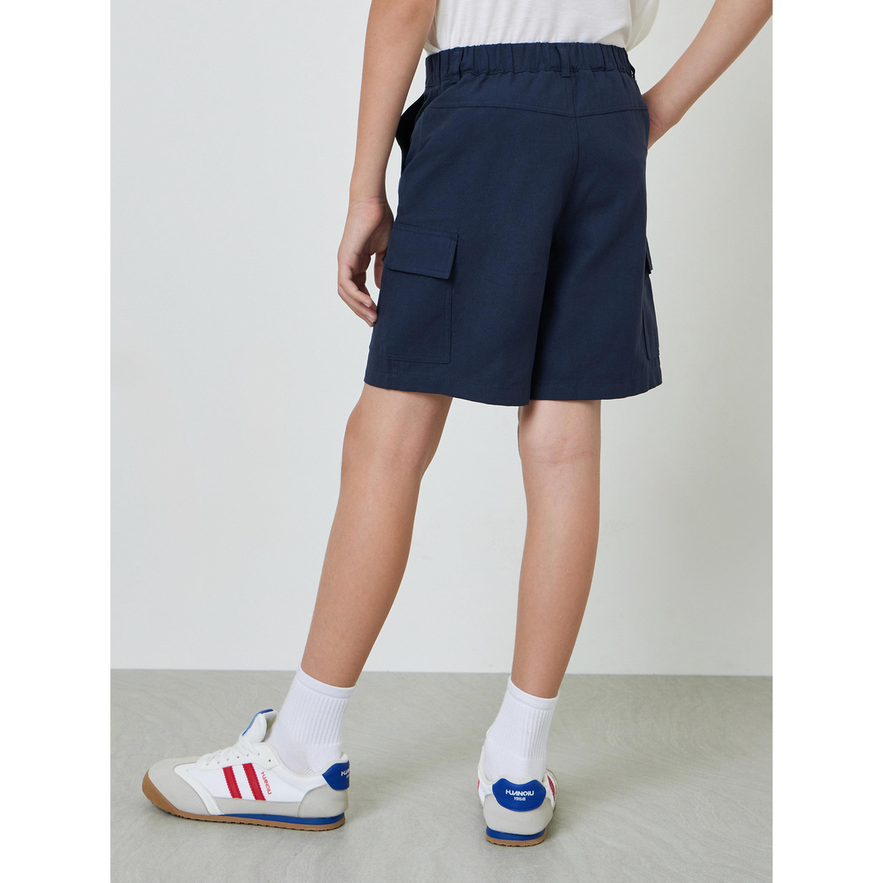 شورت كارجو قطن للأولاد أزرق داكن-boys-clothing-bottoms-shorts-image-4