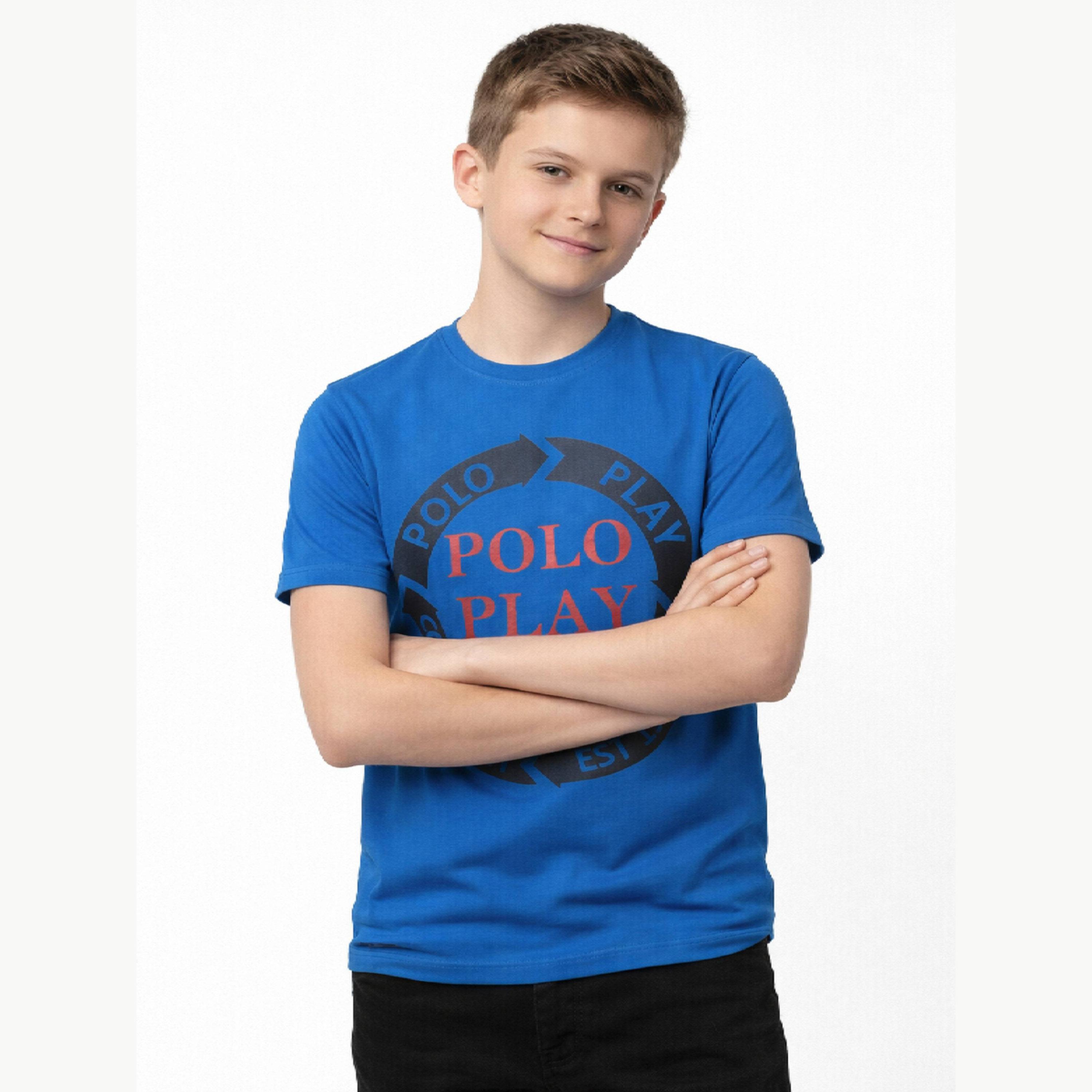 تيشيرت بياقة دائرية وشعار جرافيك للأولاد-boys-clothing-tshirtsandpolos-image-3