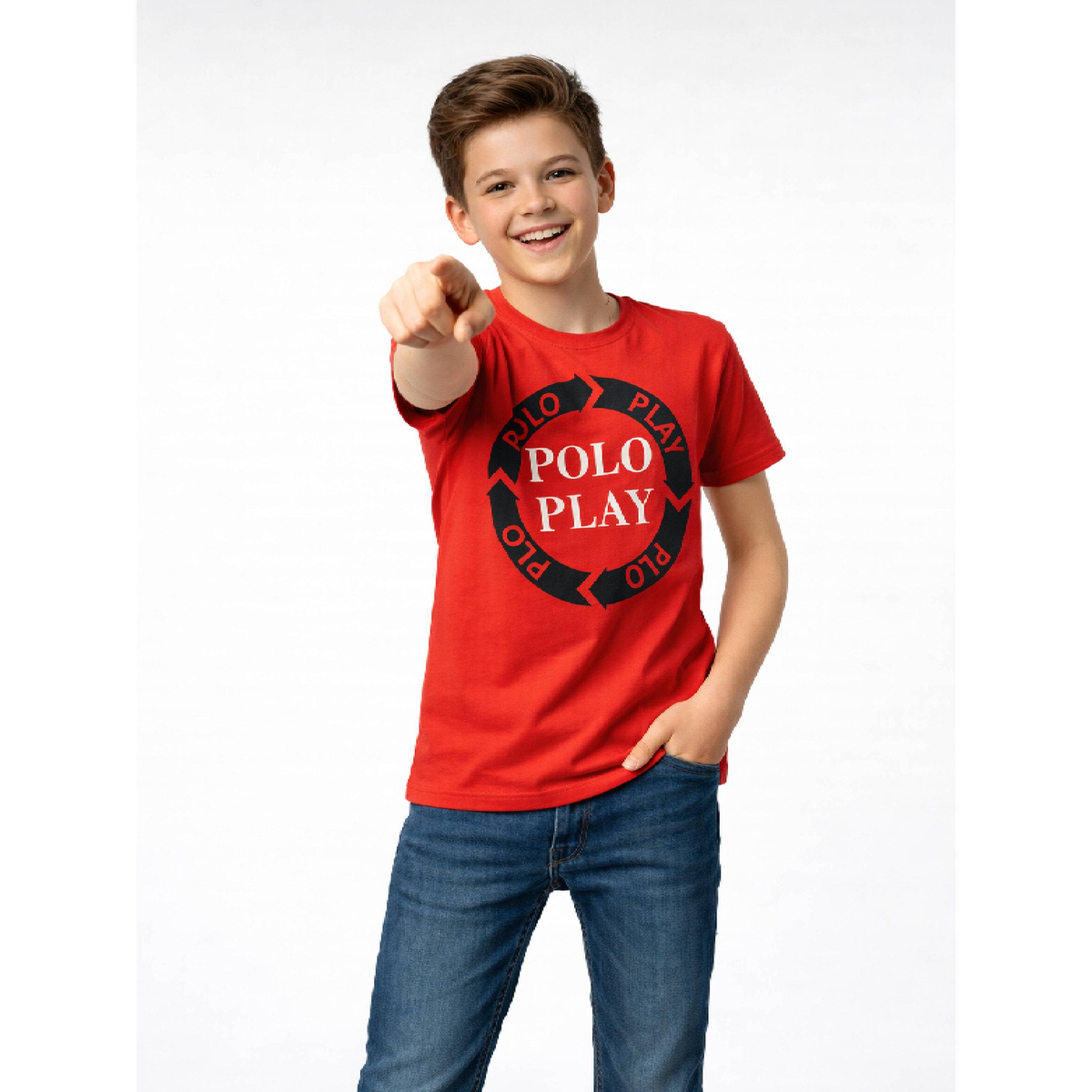 تيشيرت بياقة دائرية وشعار جرافيك للأولاد-boys-clothing-tshirtsandpolos-image-2
