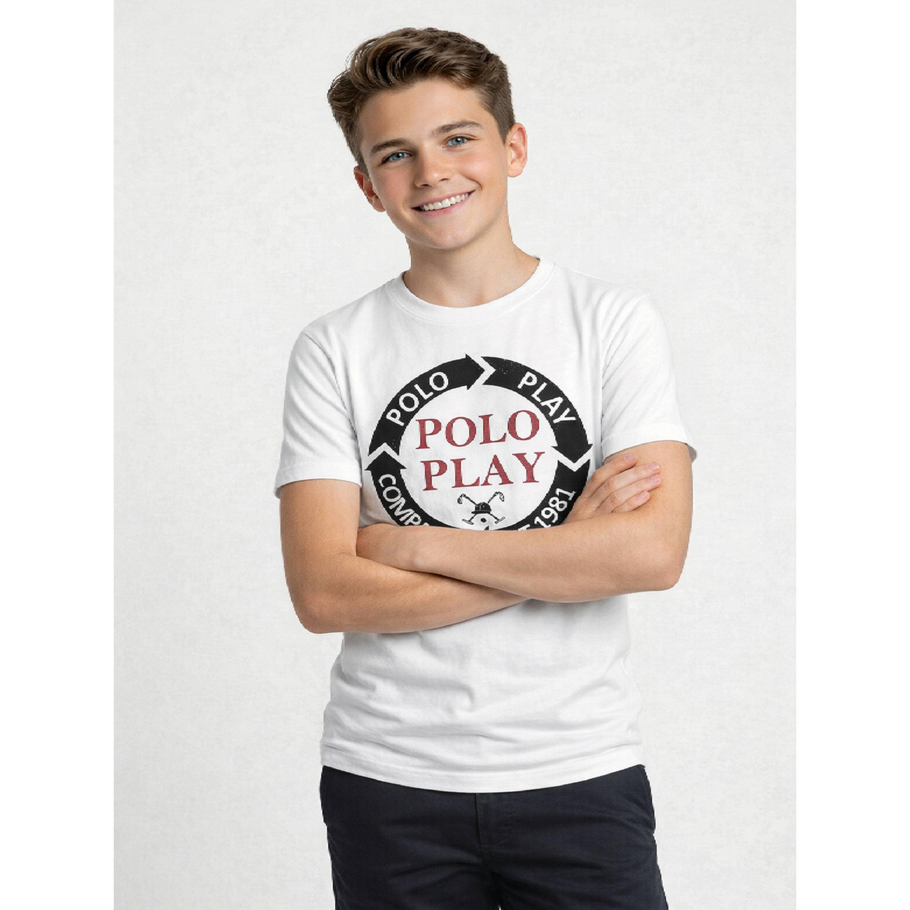 تيشيرت بياقة دائرية وشعار جرافيك للأولاد-boys-clothing-tshirtsandpolos-image-3