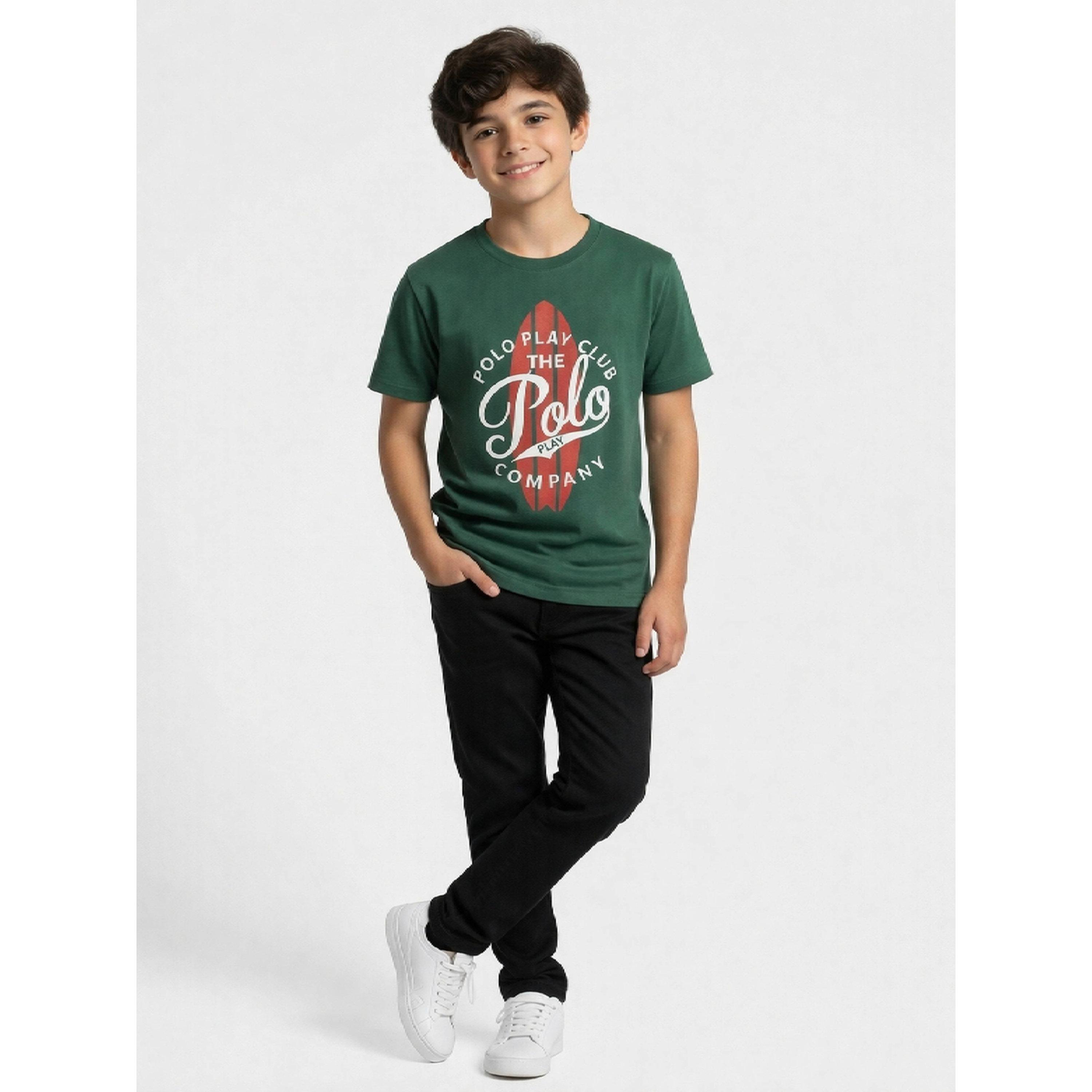 تيشيرت بياقة دائرية وشعار جرافيك للأولاد-boys-clothing-tshirtsandpolos-image-2