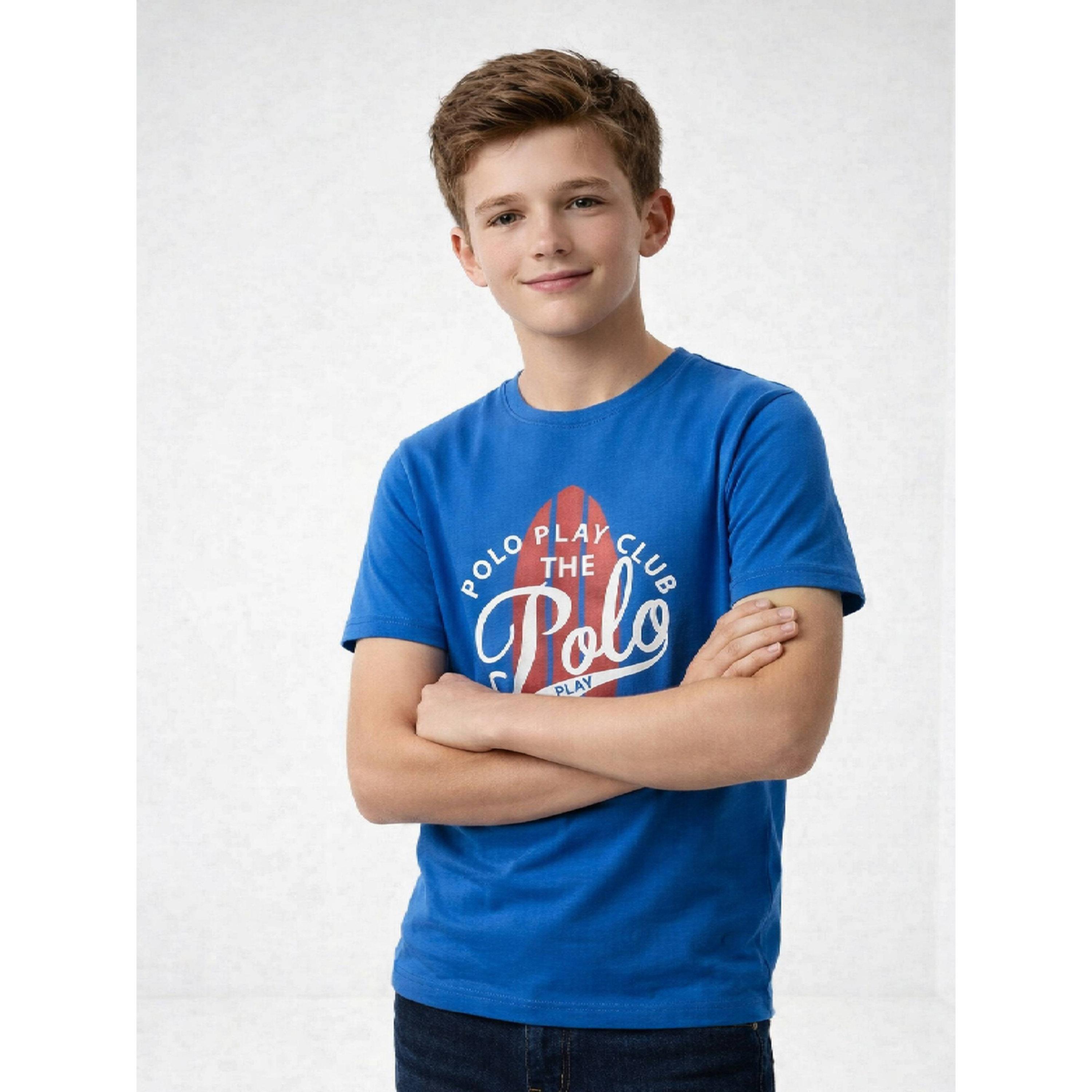 تيشيرت بياقة دائرية وشعار جرافيك للأولاد-boys-clothing-tshirtsandpolos-image-3