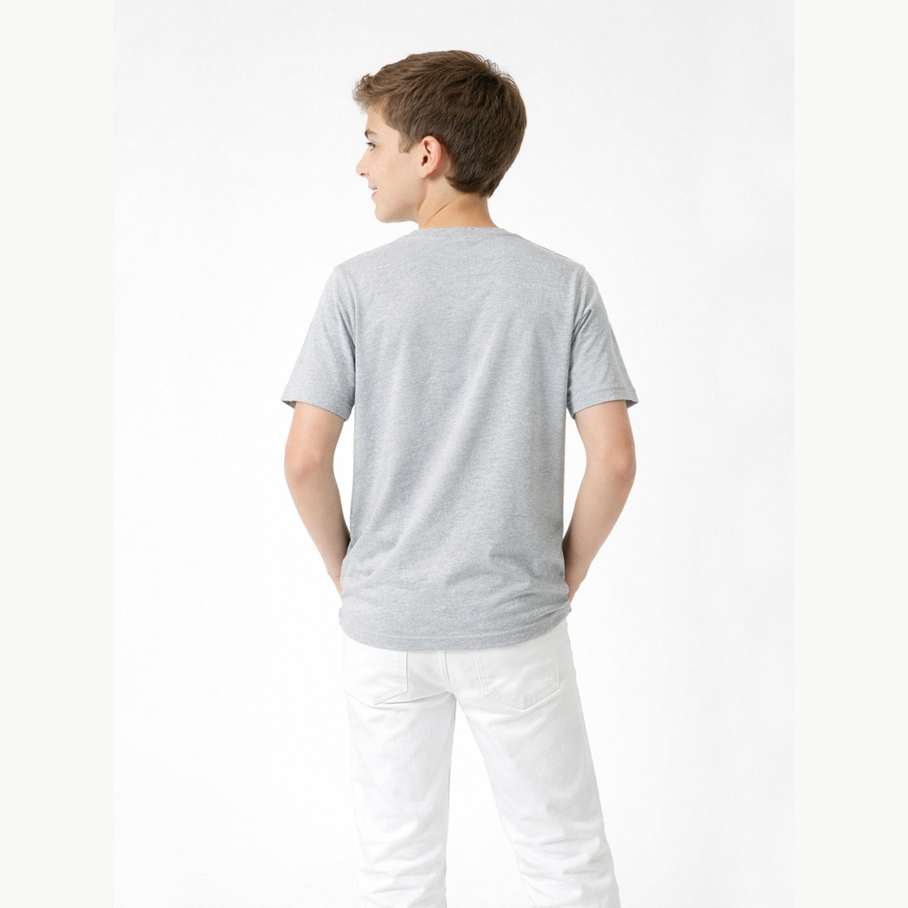 تيشيرت بياقة دائرية وشعار جرافيك للأولاد-boys-clothing-tshirtsandpolos-image-3