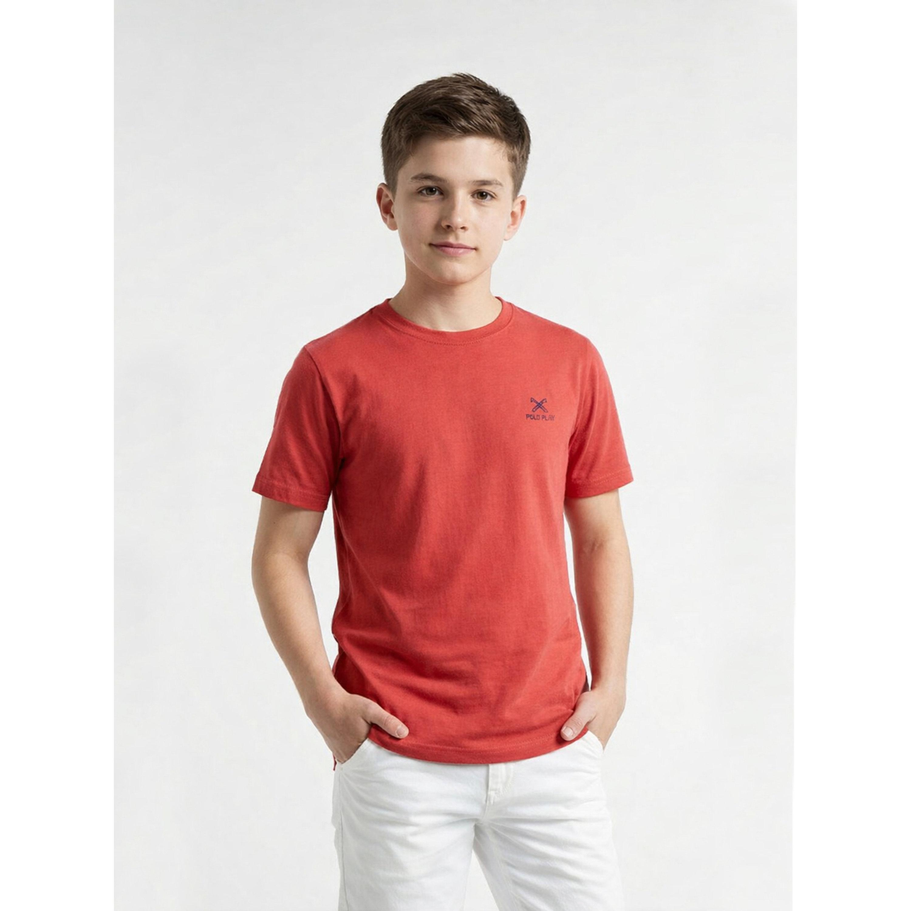 تيشيرت بياقة دائرية وشعار جرافيك للأولاد-boys-clothing-tshirtsandpolos-image-1