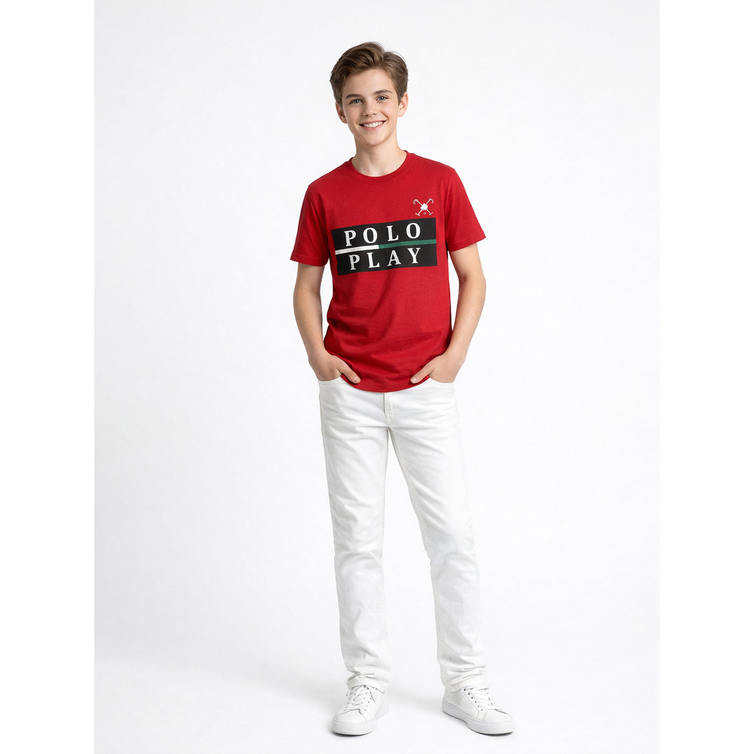 تيشيرت بياقة دائرية وشعار جرافيك للأولاد-boys-clothing-tshirtsandpolos-image-2