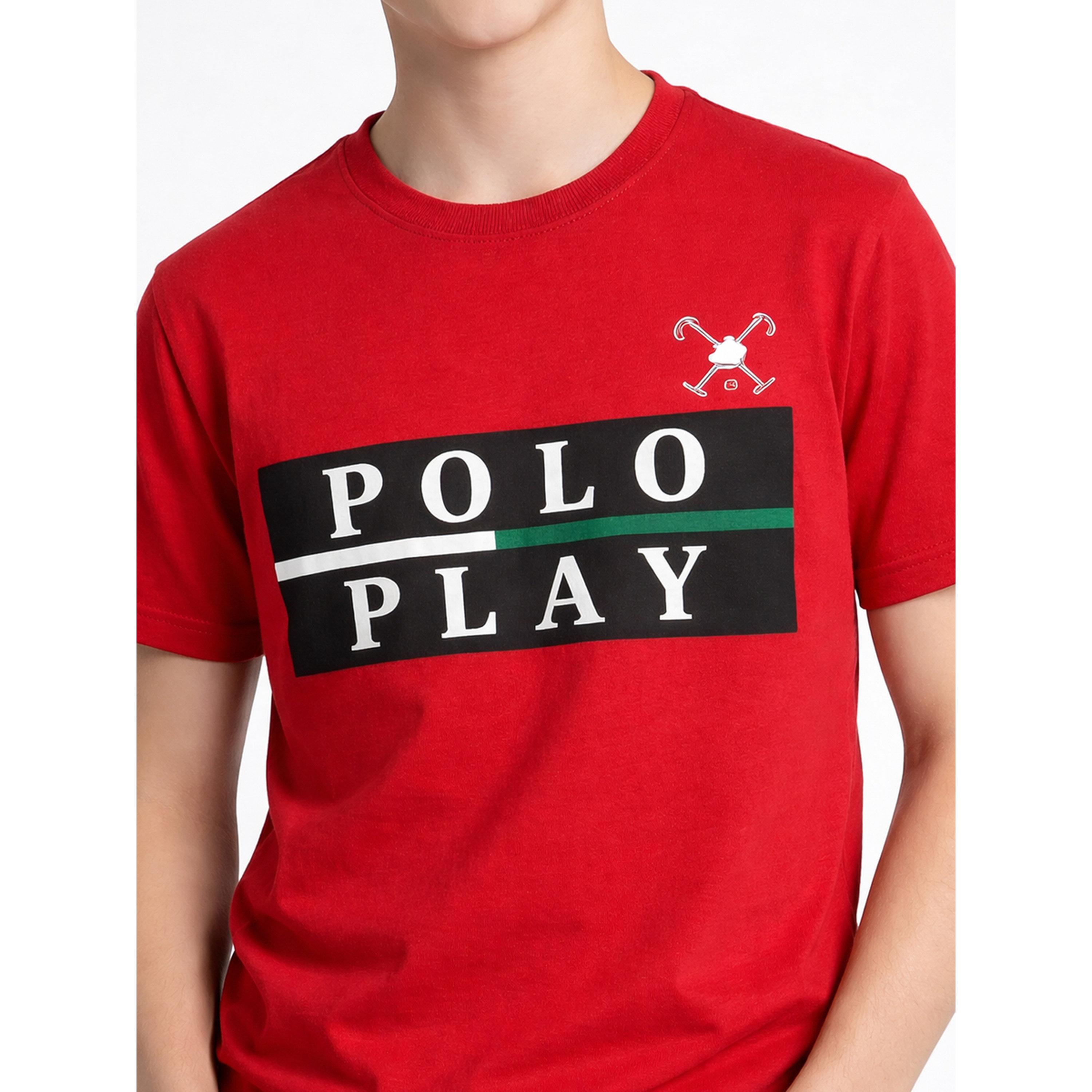 تيشيرت بياقة دائرية وشعار جرافيك للأولاد-boys-clothing-tshirtsandpolos-image-4