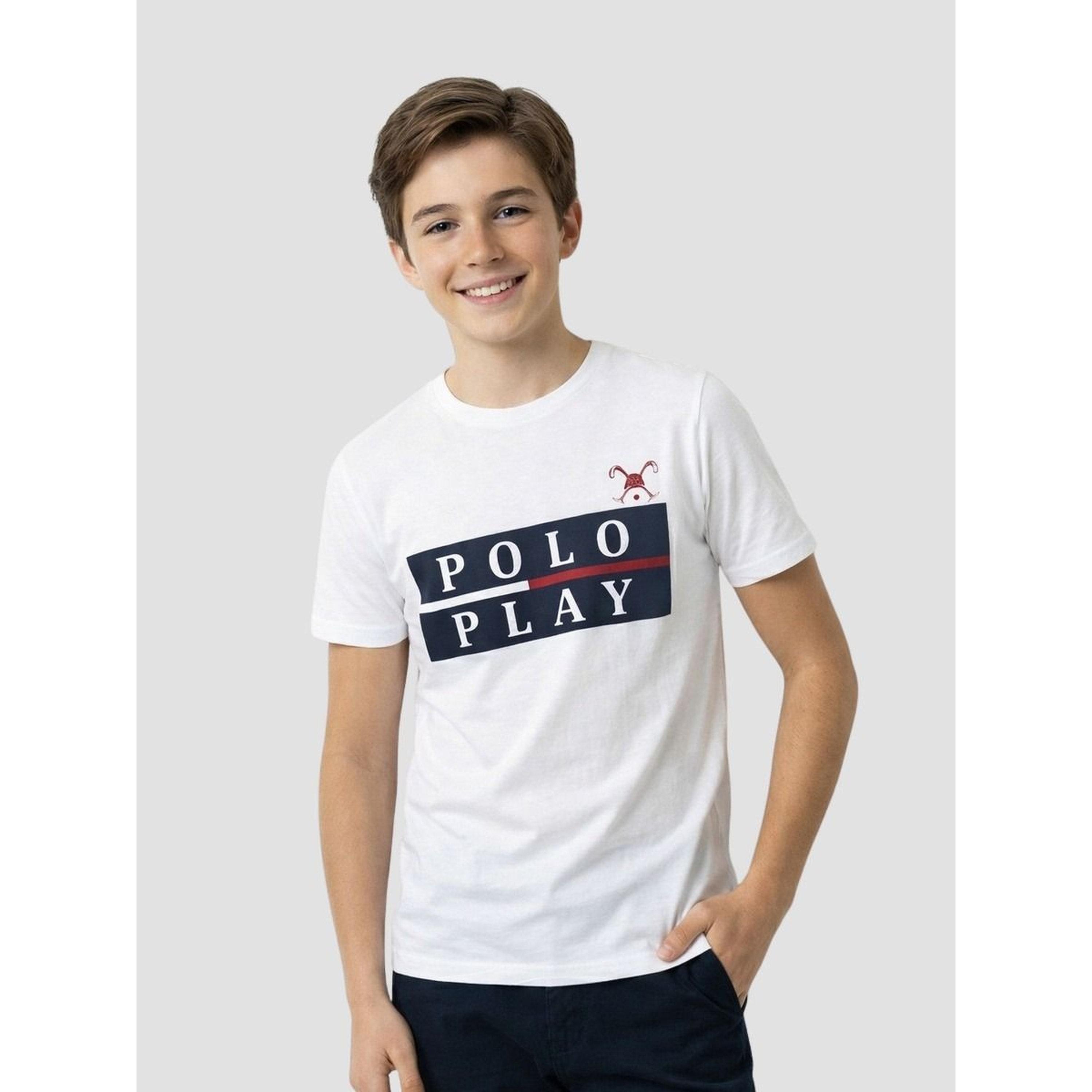 تيشيرت بياقة دائرية وشعار جرافيك للأولاد-boys-clothing-tshirtsandpolos-image-1