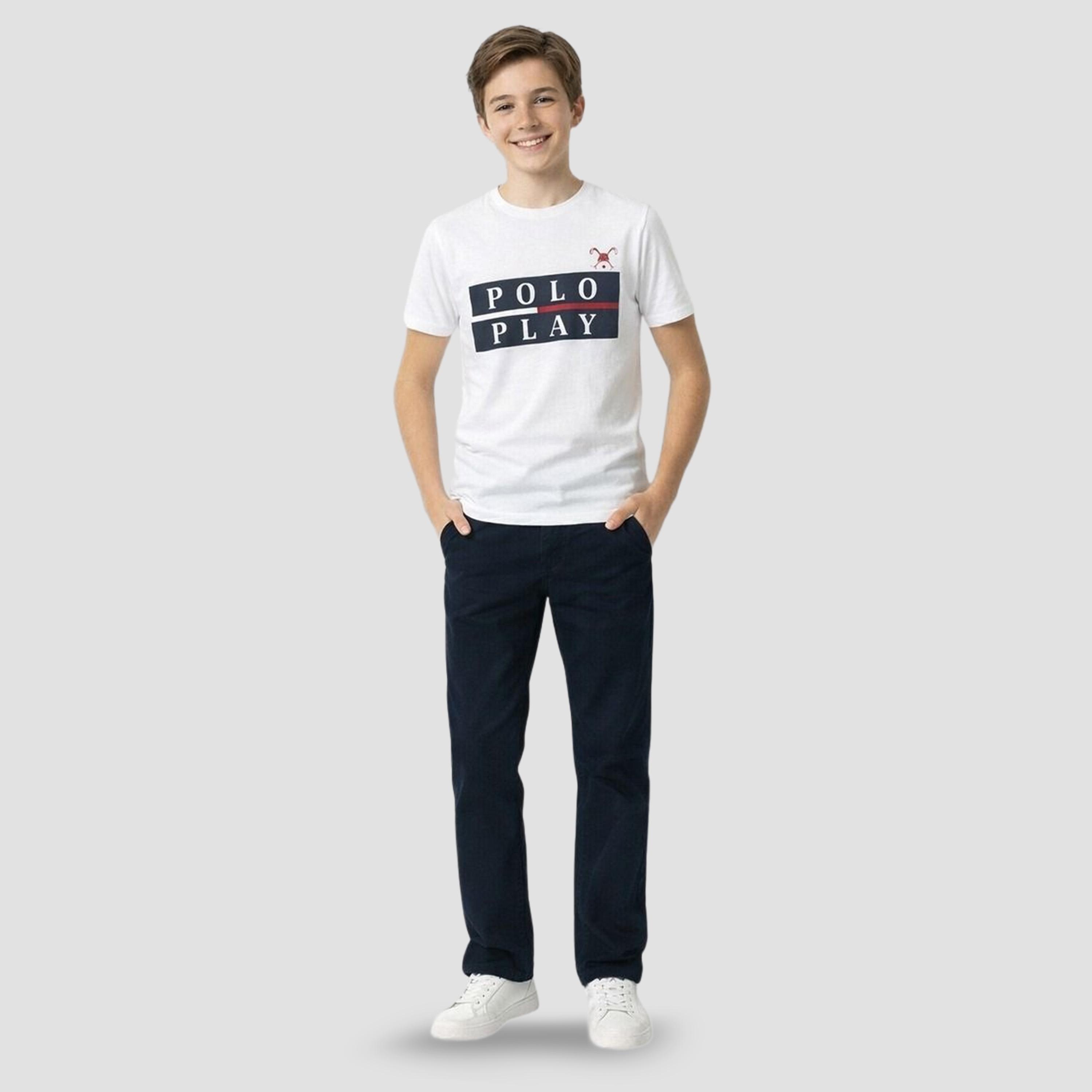 تيشيرت بياقة دائرية وشعار جرافيك للأولاد-boys-clothing-tshirtsandpolos-image-2