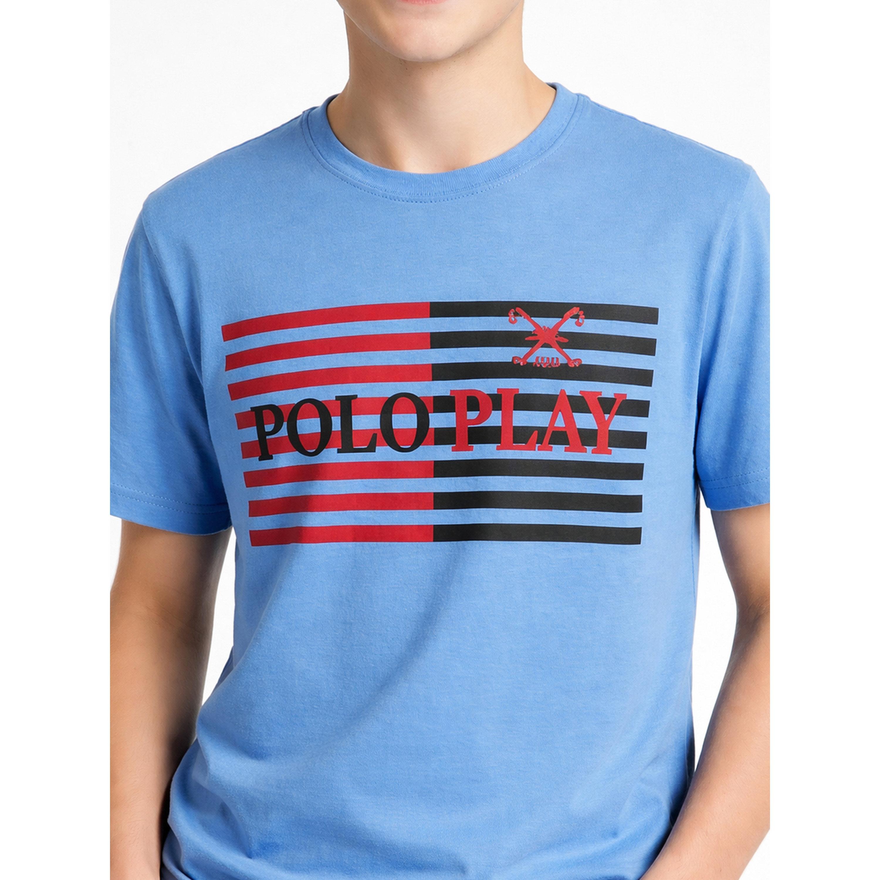 تيشيرت بياقة دائرية وشعار جرافيك للأولاد-boys-clothing-tshirtsandpolos-image-4