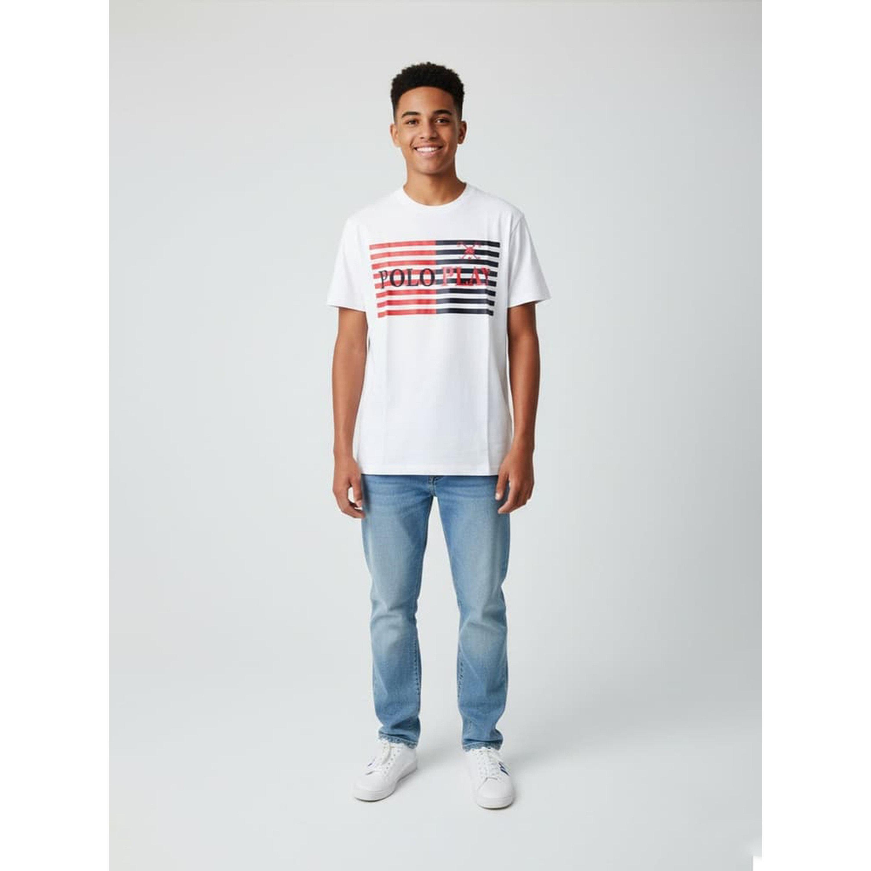 تيشيرت بياقة دائرية وشعار جرافيك للأولاد-boys-clothing-tshirtsandpolos-image-2