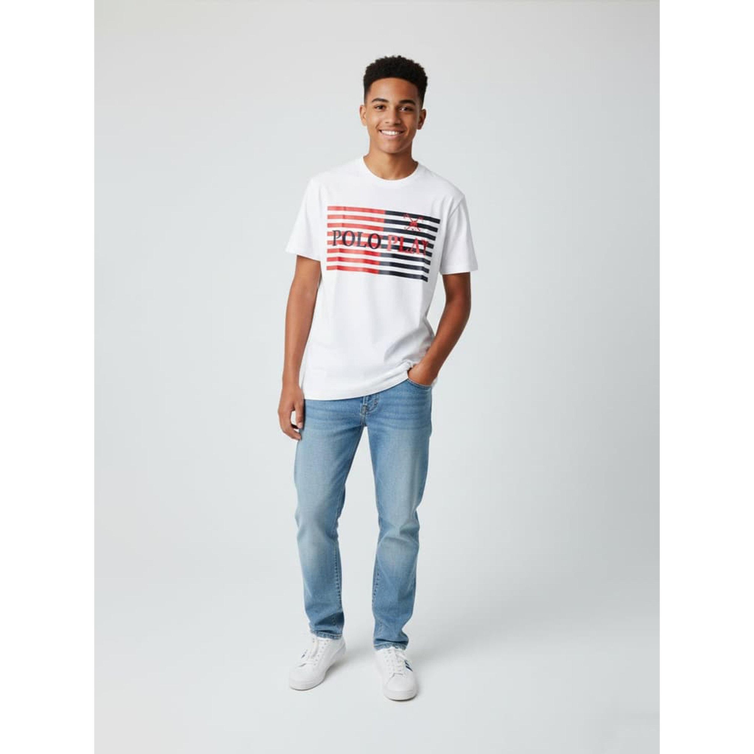 تيشيرت بياقة دائرية وشعار جرافيك للأولاد-boys-clothing-tshirtsandpolos-image-3