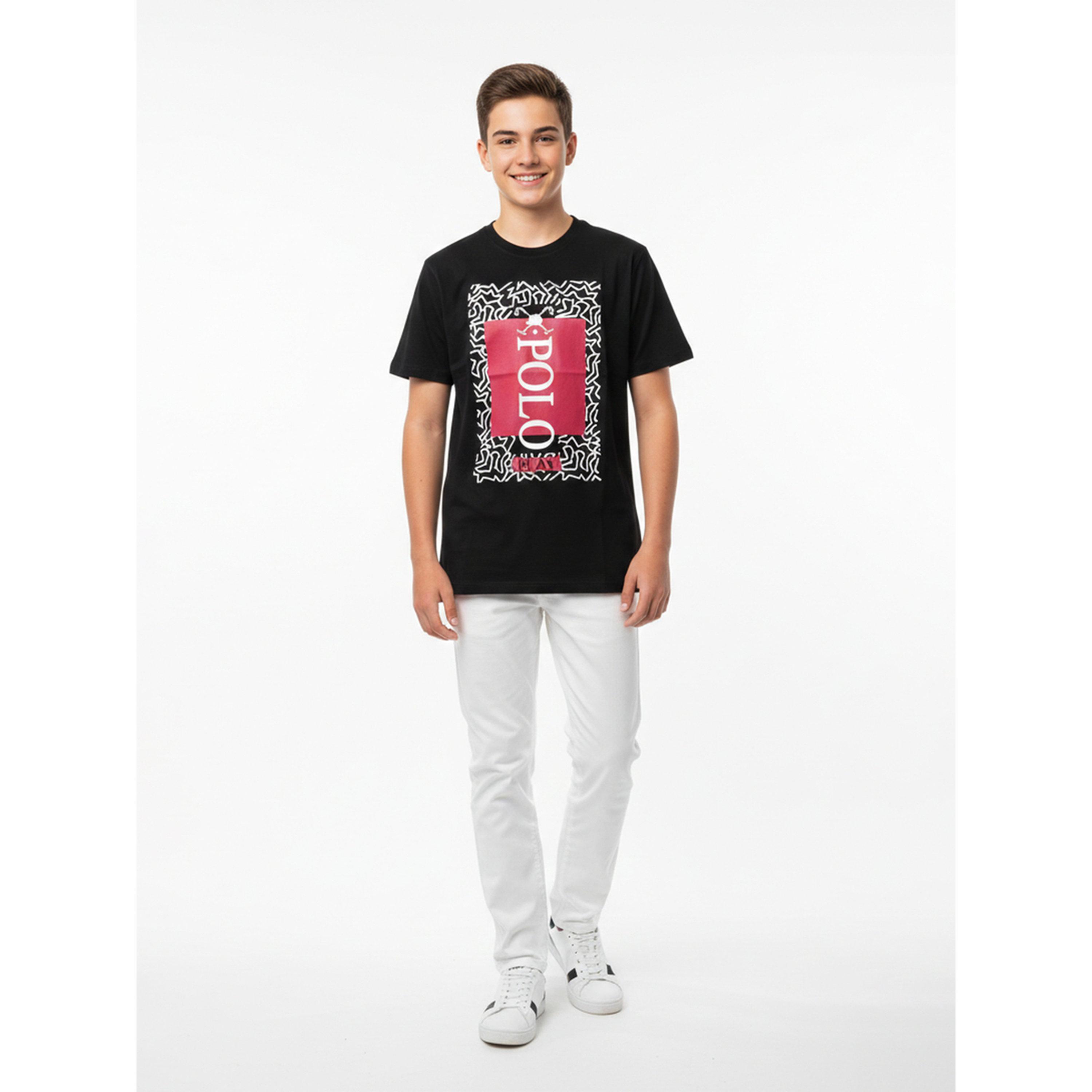 تيشيرت بياقة دائرية وشعار جرافيك للأولاد-boys-clothing-tshirtsandpolos-image-2