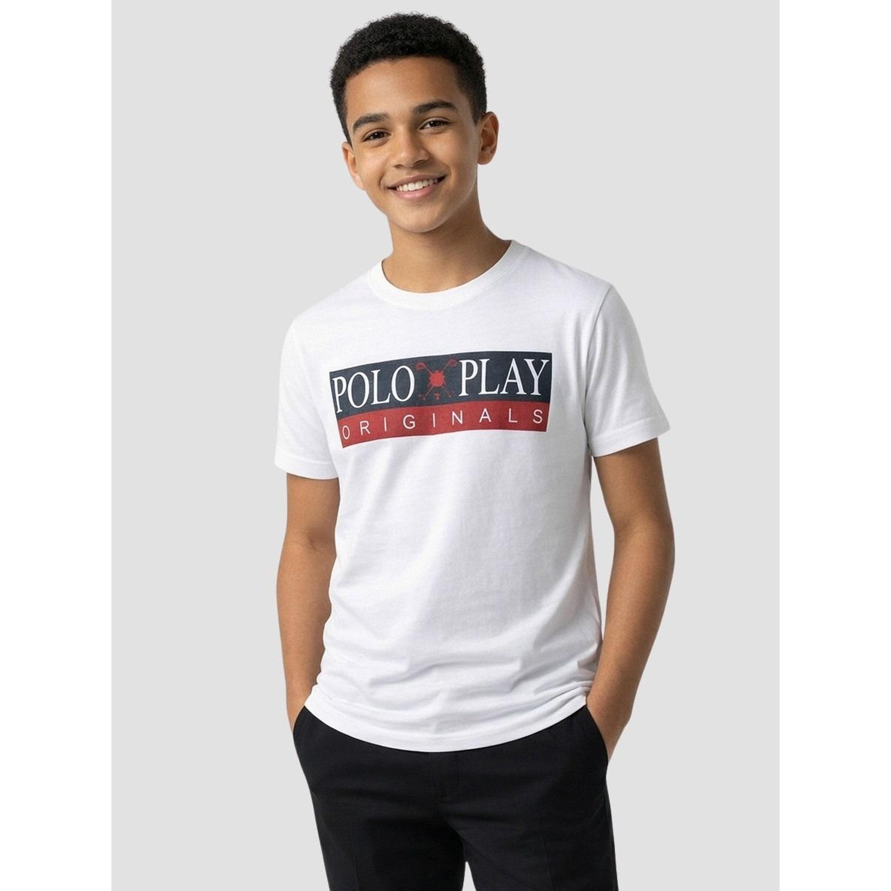 تيشيرت بياقة دائرية وشعار جرافيك للأولاد-boys-clothing-tshirtsandpolos-image-1
