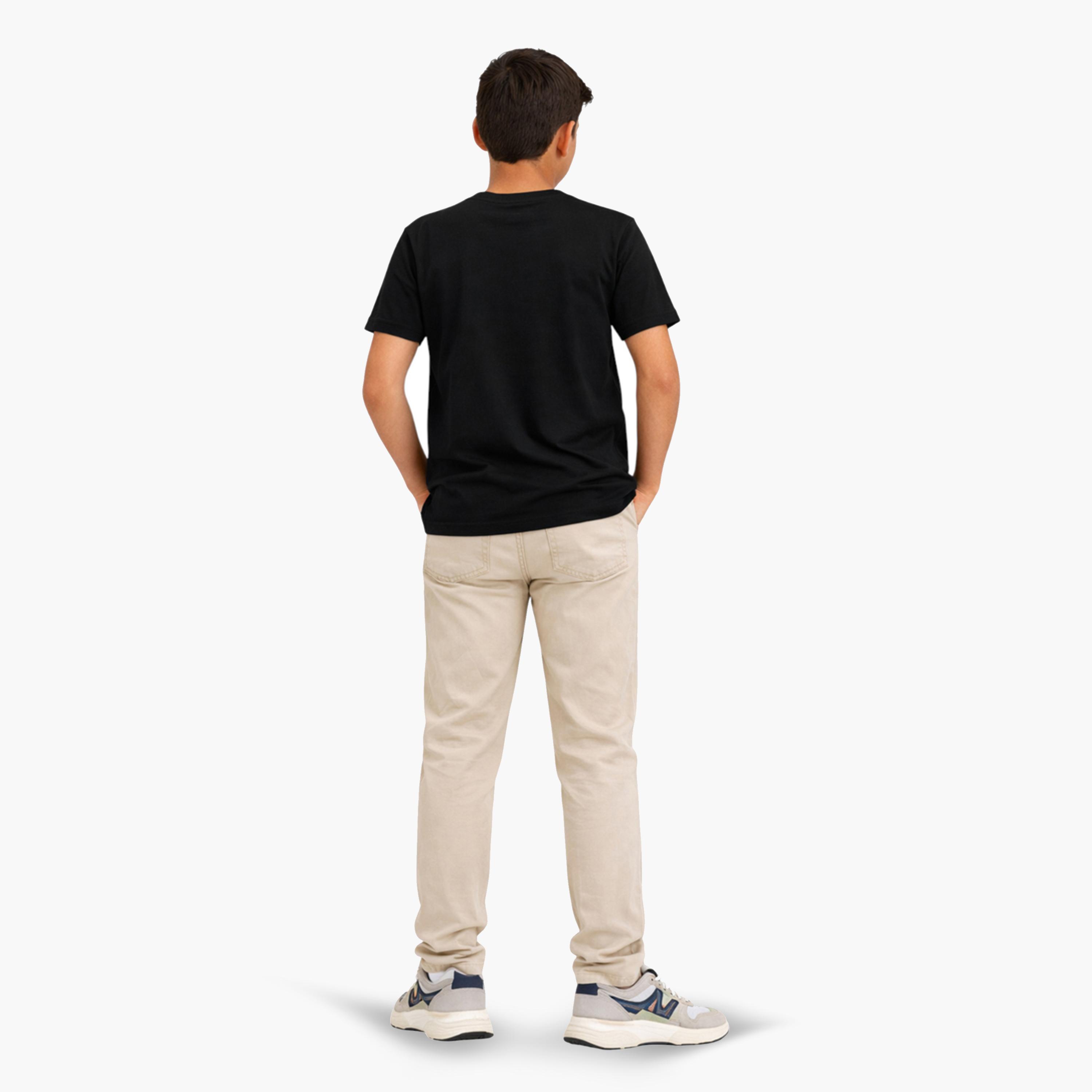 تيشيرت بياقة دائرية وشعار جرافيك للأولاد-boys-clothing-tshirtsandpolos-image-3