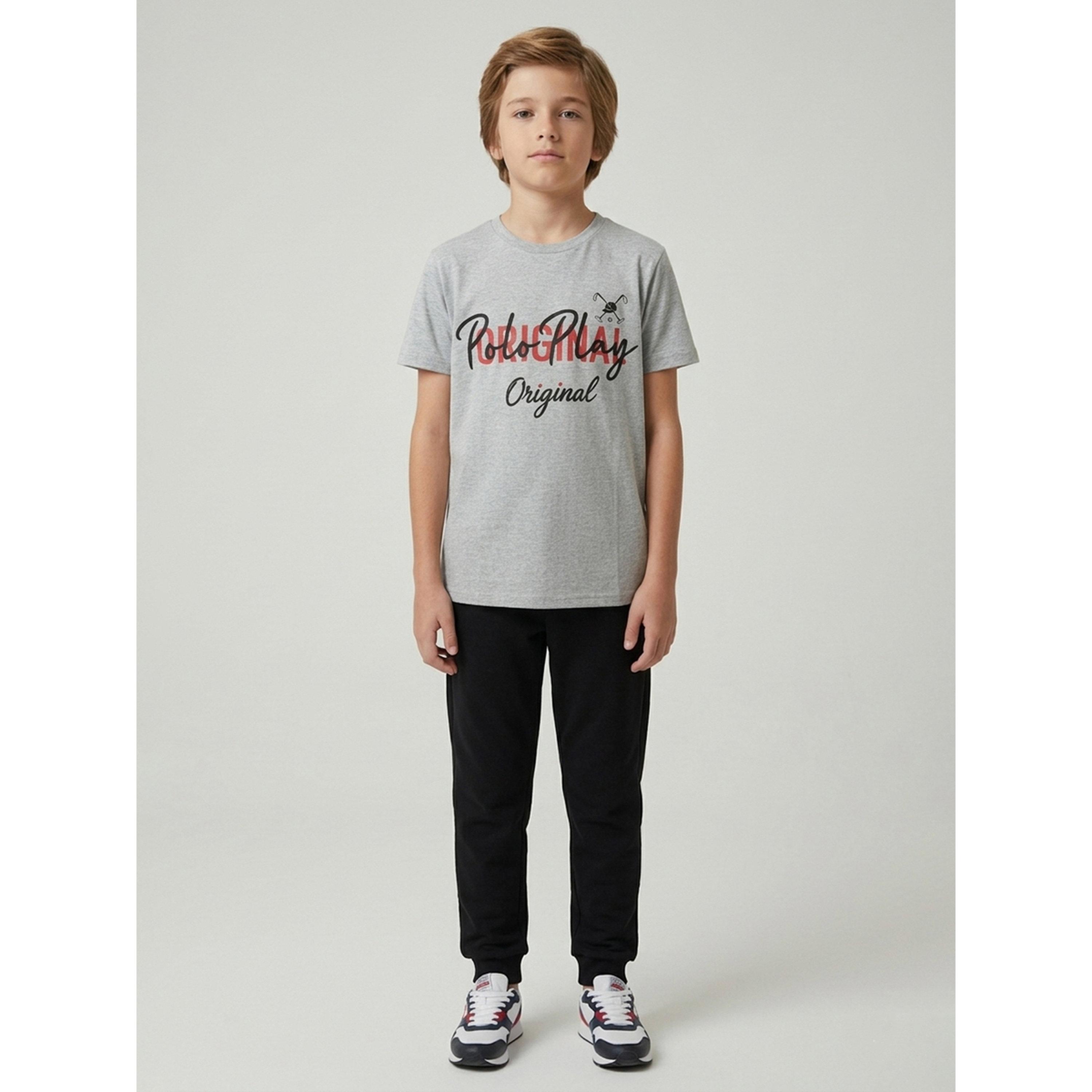تيشيرت بياقة دائرية وشعار جرافيك للأولاد-boys-clothing-tshirtsandpolos-image-2