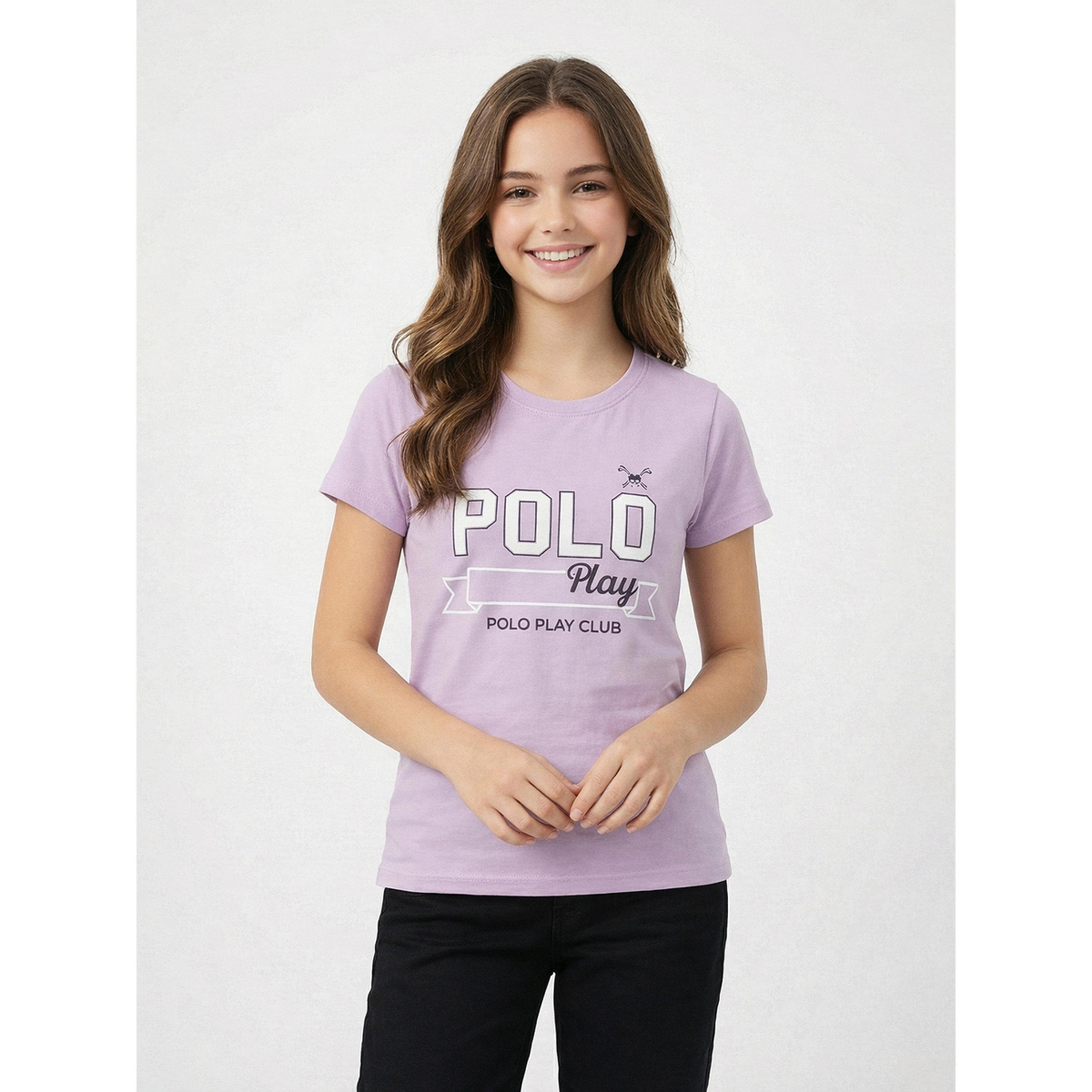 Polo Play X Styli Teen Girls Graphic Logo Crew Neck T-Shirt-girls-clothing-tshirts-image-1