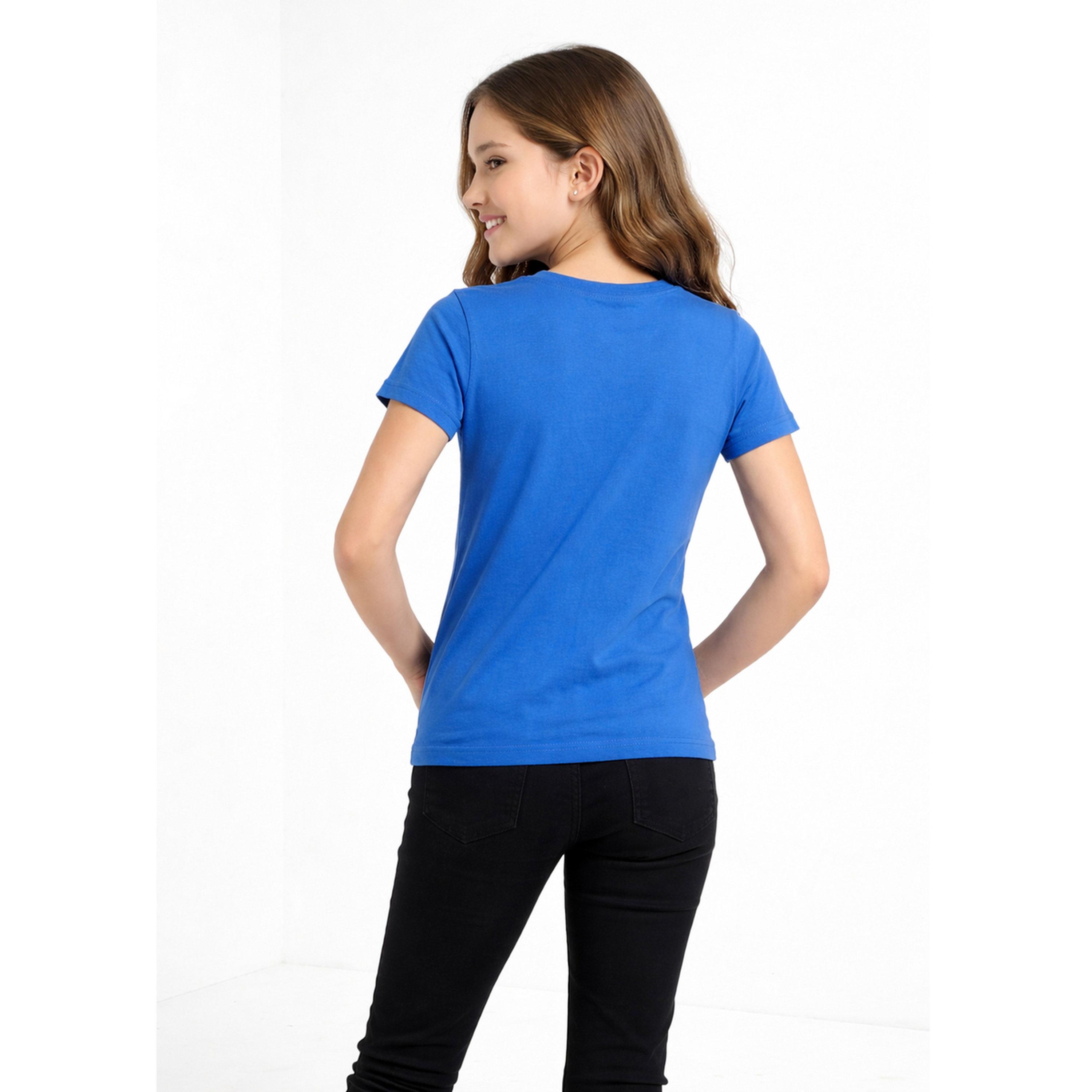 تيشيرت بياقة دائرية وشعار جرافيك للبنات-girls-clothing-tshirts-image-3