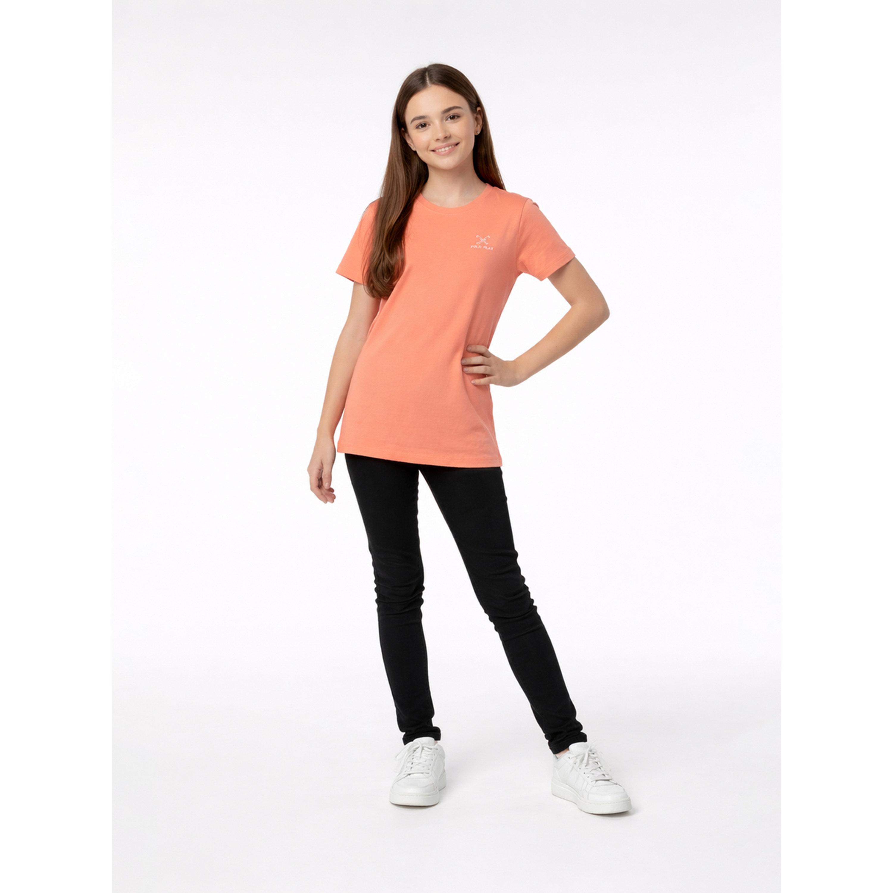 تيشيرت بياقة دائرية وشعار للبنات-girls-clothing-tshirts-image-2