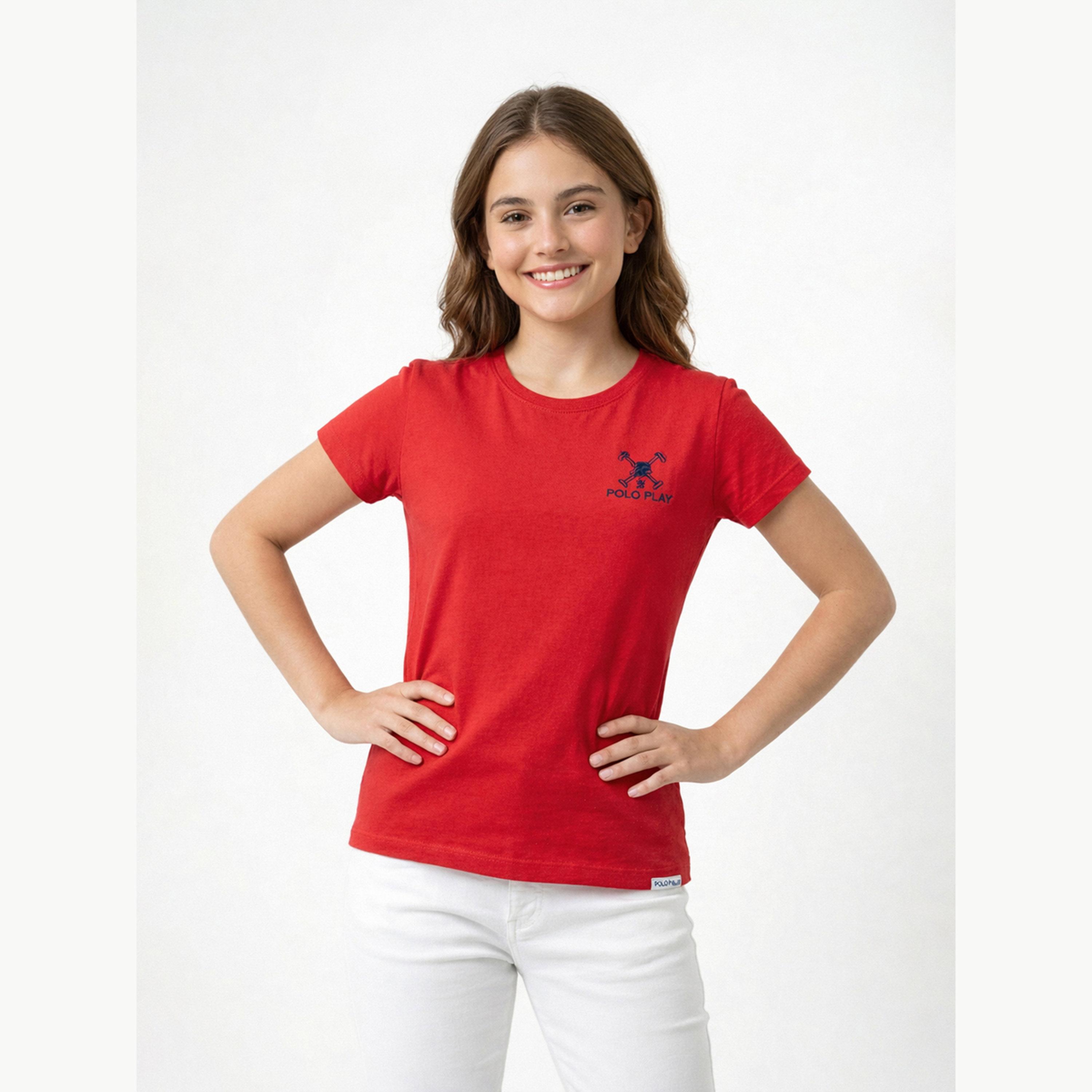تيشيرت بياقة دائرية وشعار جرافيك للأولاد-girls-clothing-tshirts-image-1