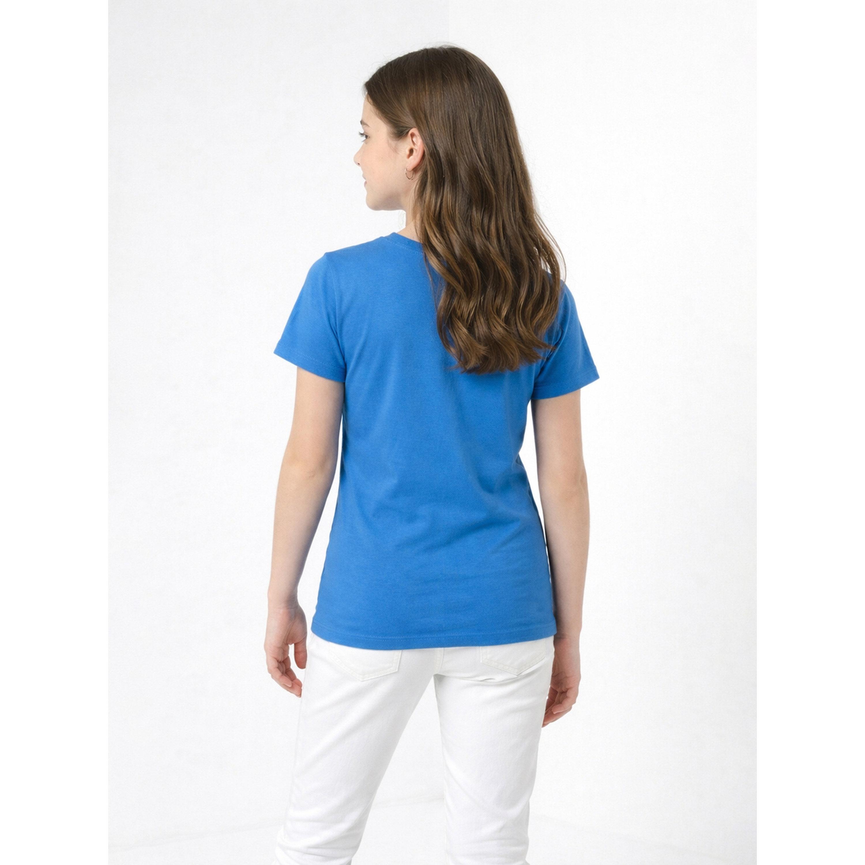 تيشيرت بياقة دائرية وشعار للبنات-girls-clothing-tshirts-image-3