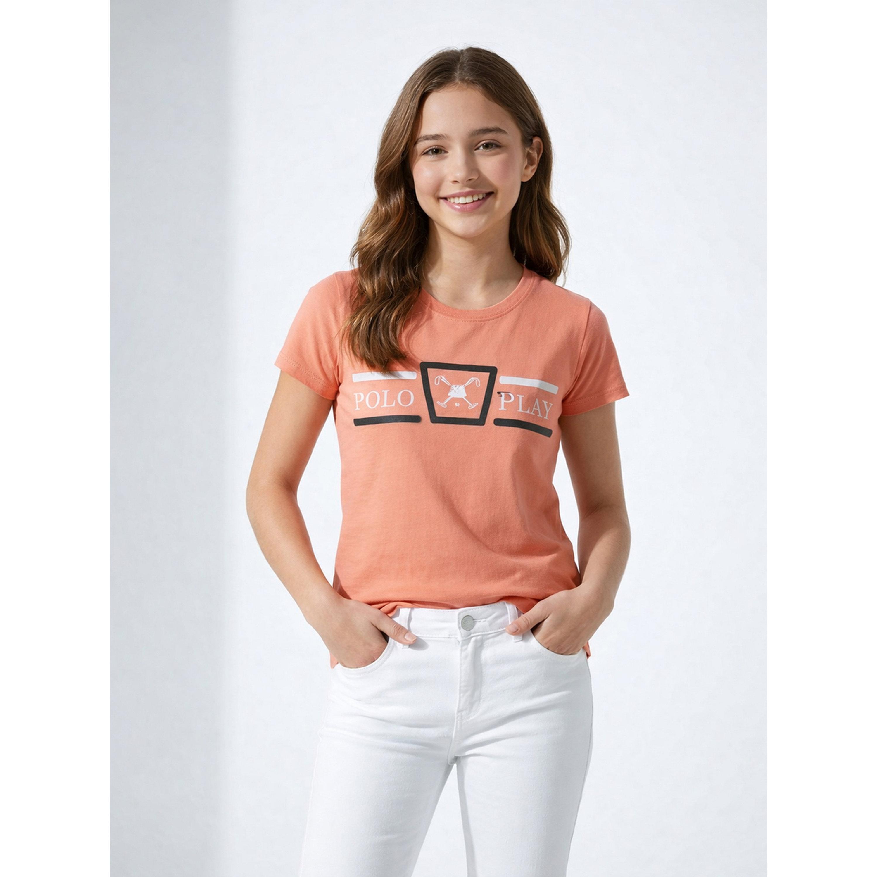 Polo Play X Styli Teen Girls Graphic Logo Crew Neck T-Shirt-girls-clothing-tshirts-image-1