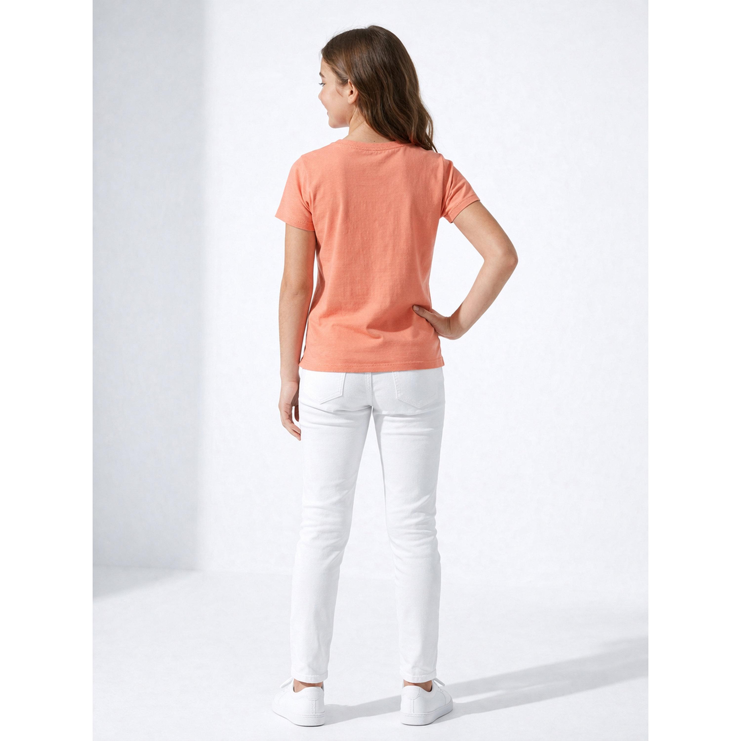 تيشيرت بياقة دائرية وشعار جرافيك للبنات-girls-clothing-tshirts-image-3