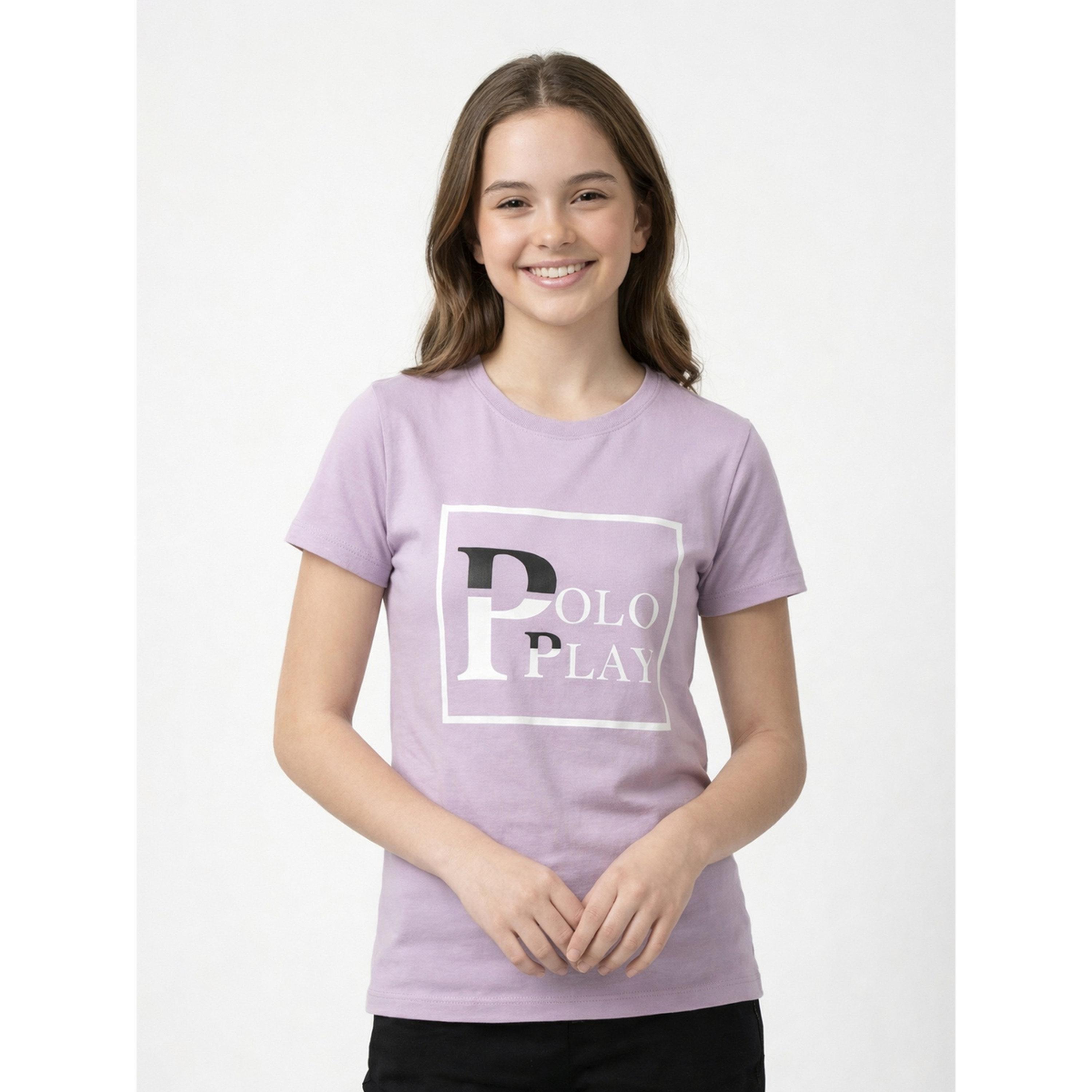 Polo Play X Styli Teen Girls Graphic Logo Crew Neck T-Shirt-girls-clothing-tshirts-image-1