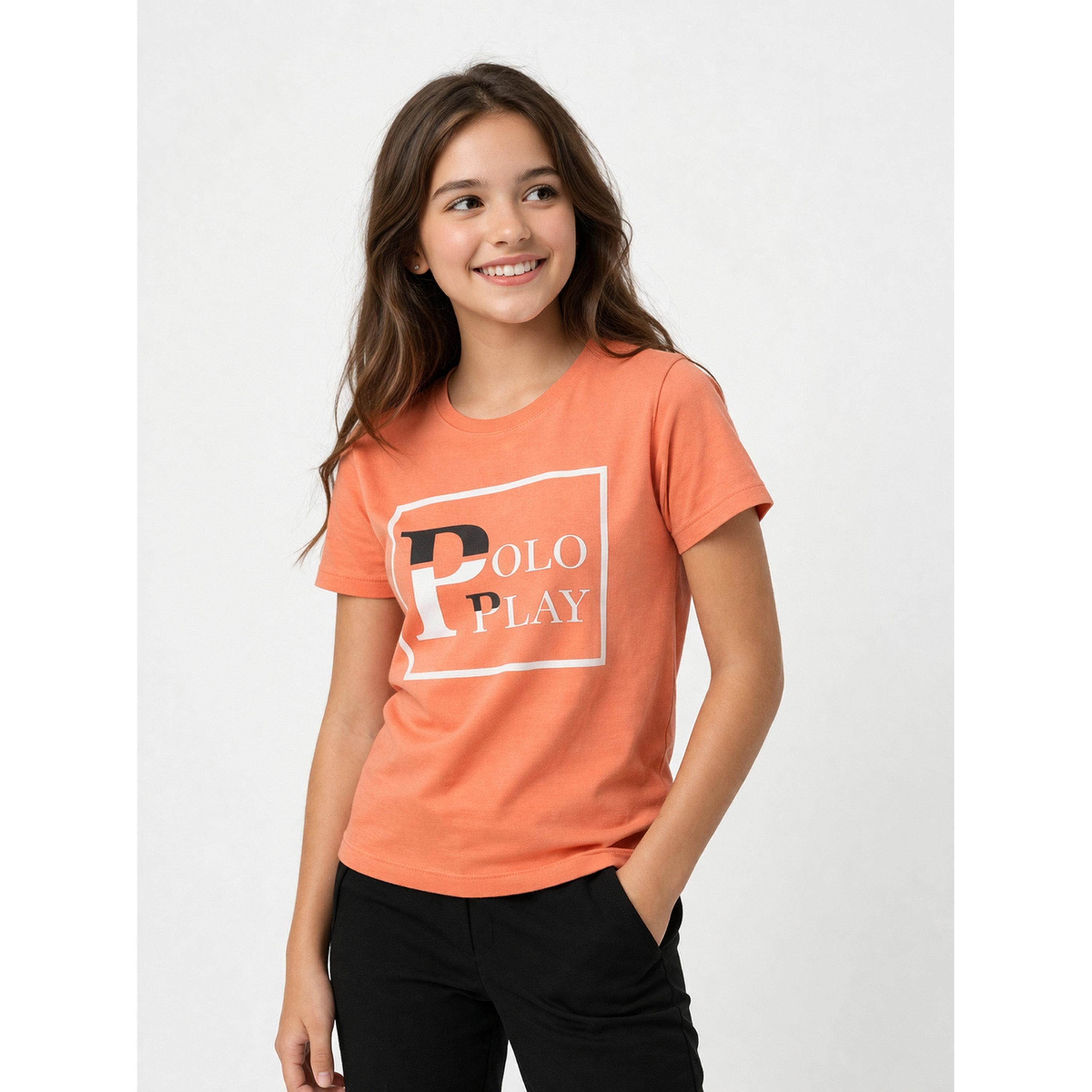 Polo Play X Styli Teen Girls Graphic Logo Crew Neck T-Shirt-girls-clothing-tshirts-image-1