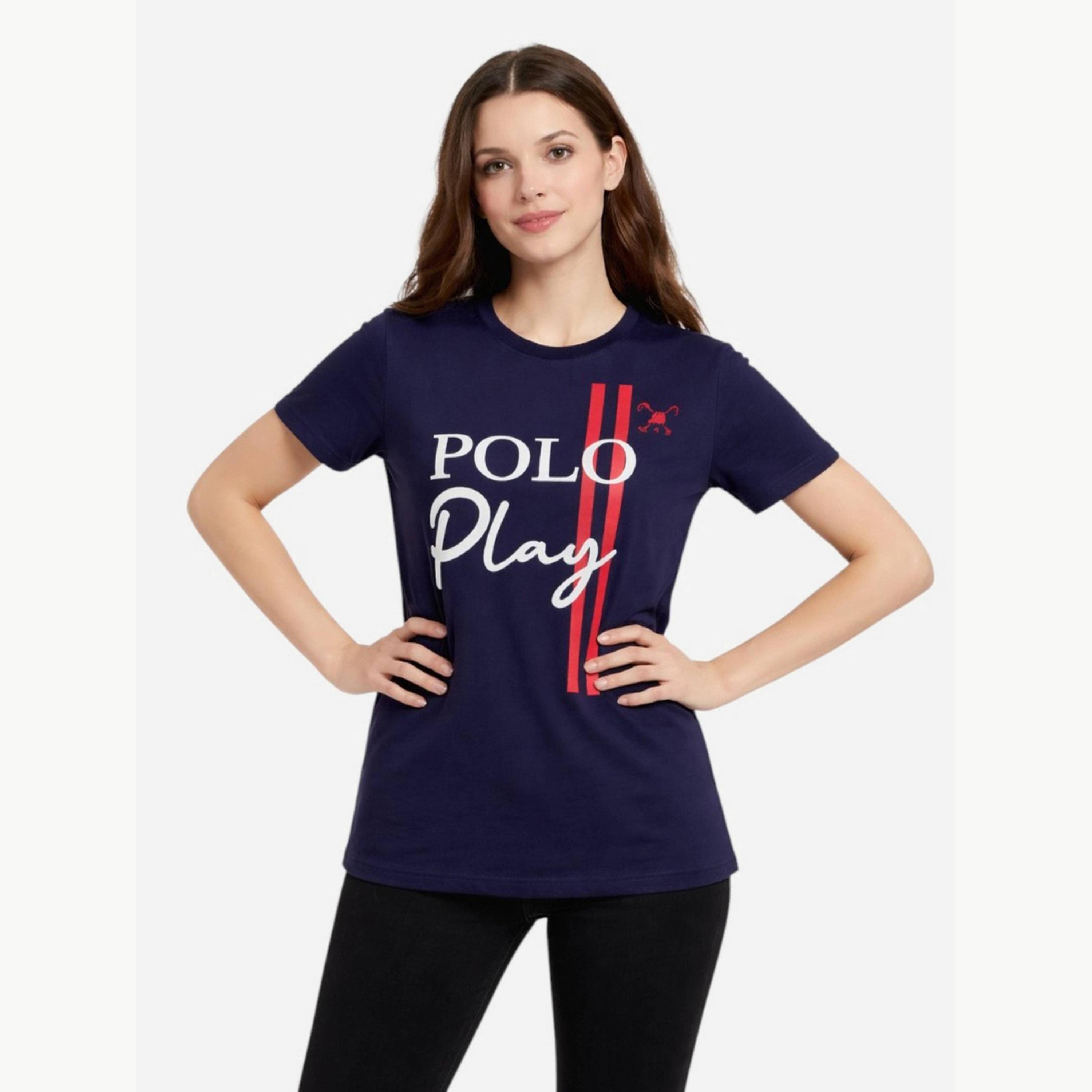 تيشيرت بياقة دائرية وشعار جرافيك للبنات-girls-clothing-tshirts-image-1