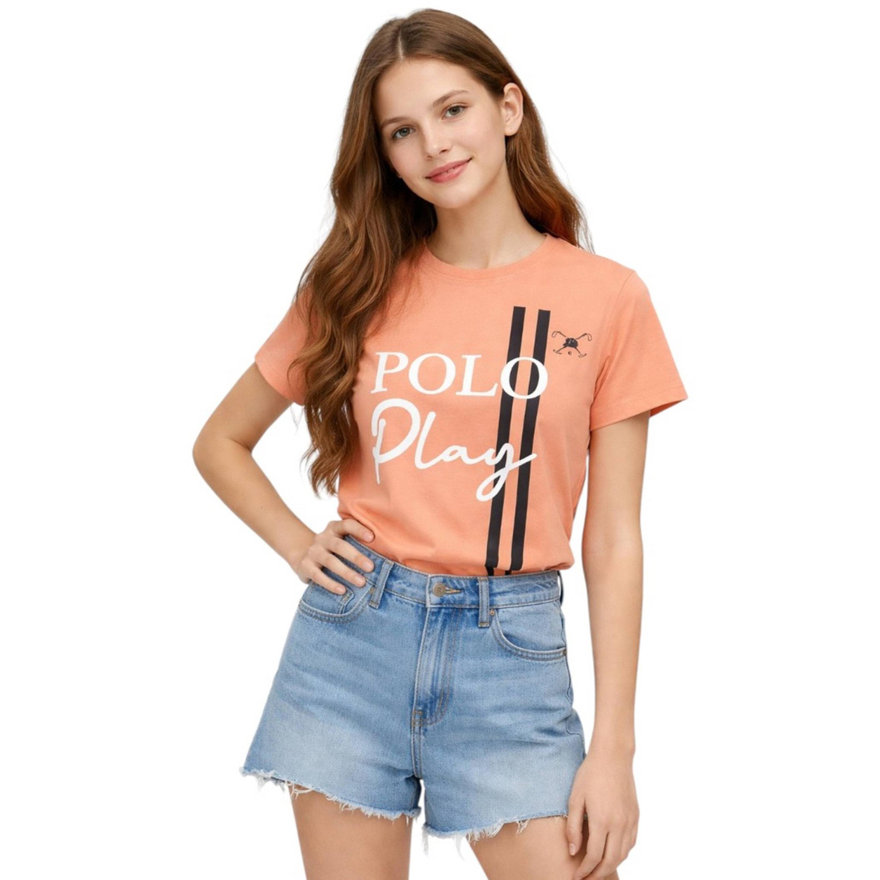 تيشيرت بياقة دائرية وشعار جرافيك للبنات-girls-clothing-tshirts-image-3