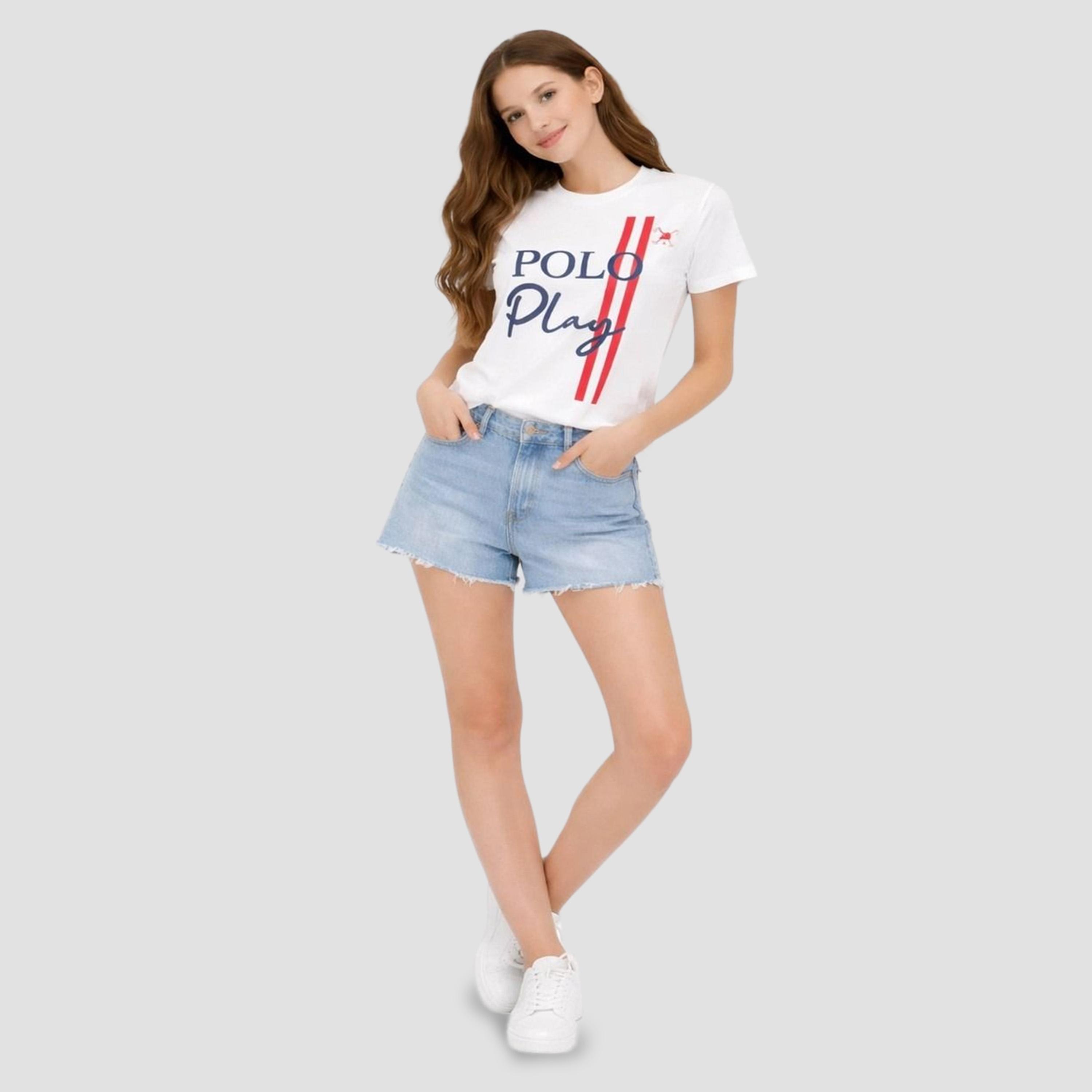 تيشيرت بياقة دائرية وشعار جرافيك للبنات-girls-clothing-tshirts-image-2