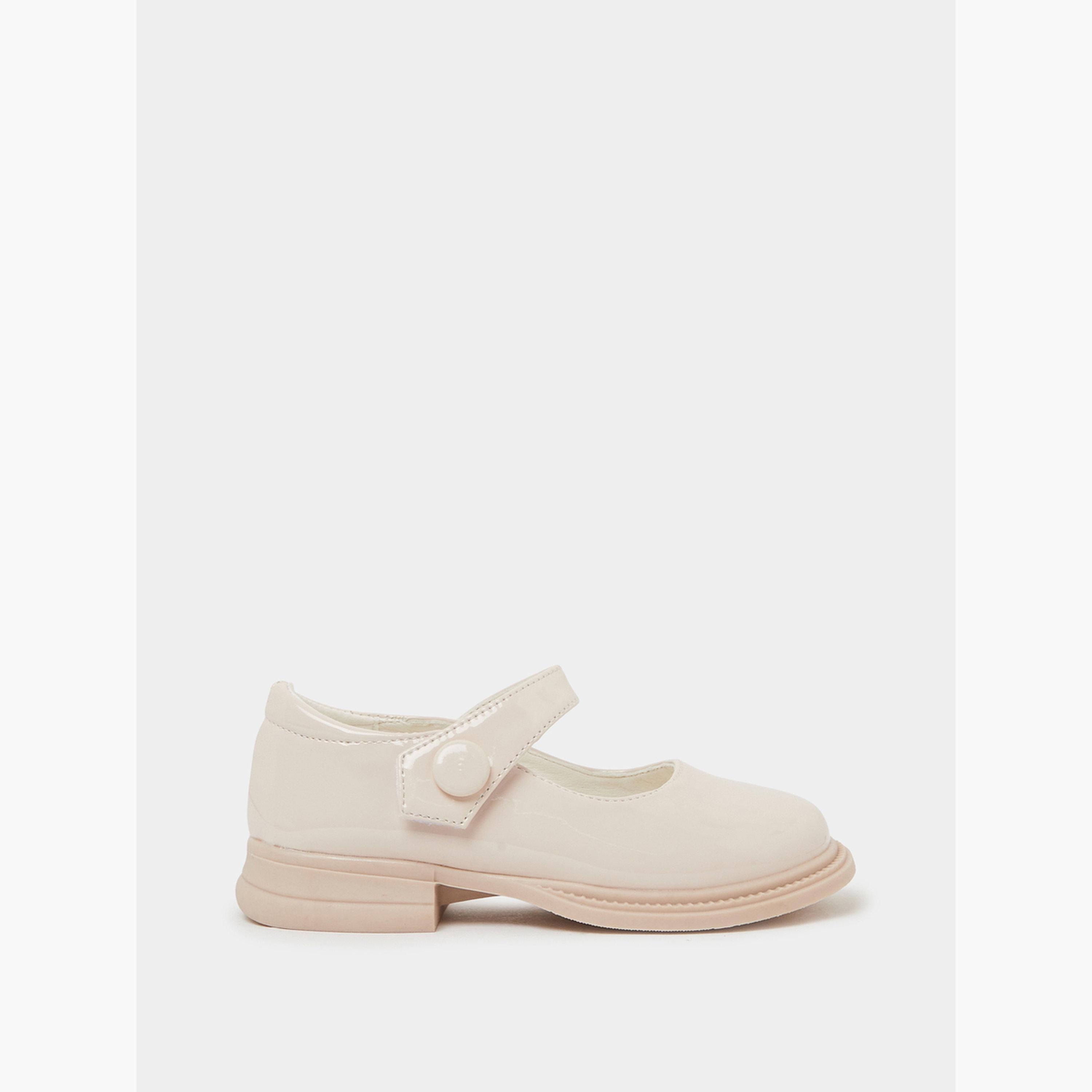 Styli Girls Patent Mary Jane Shoes with Button Detail-girls-shoes-schoolshoes-image-2