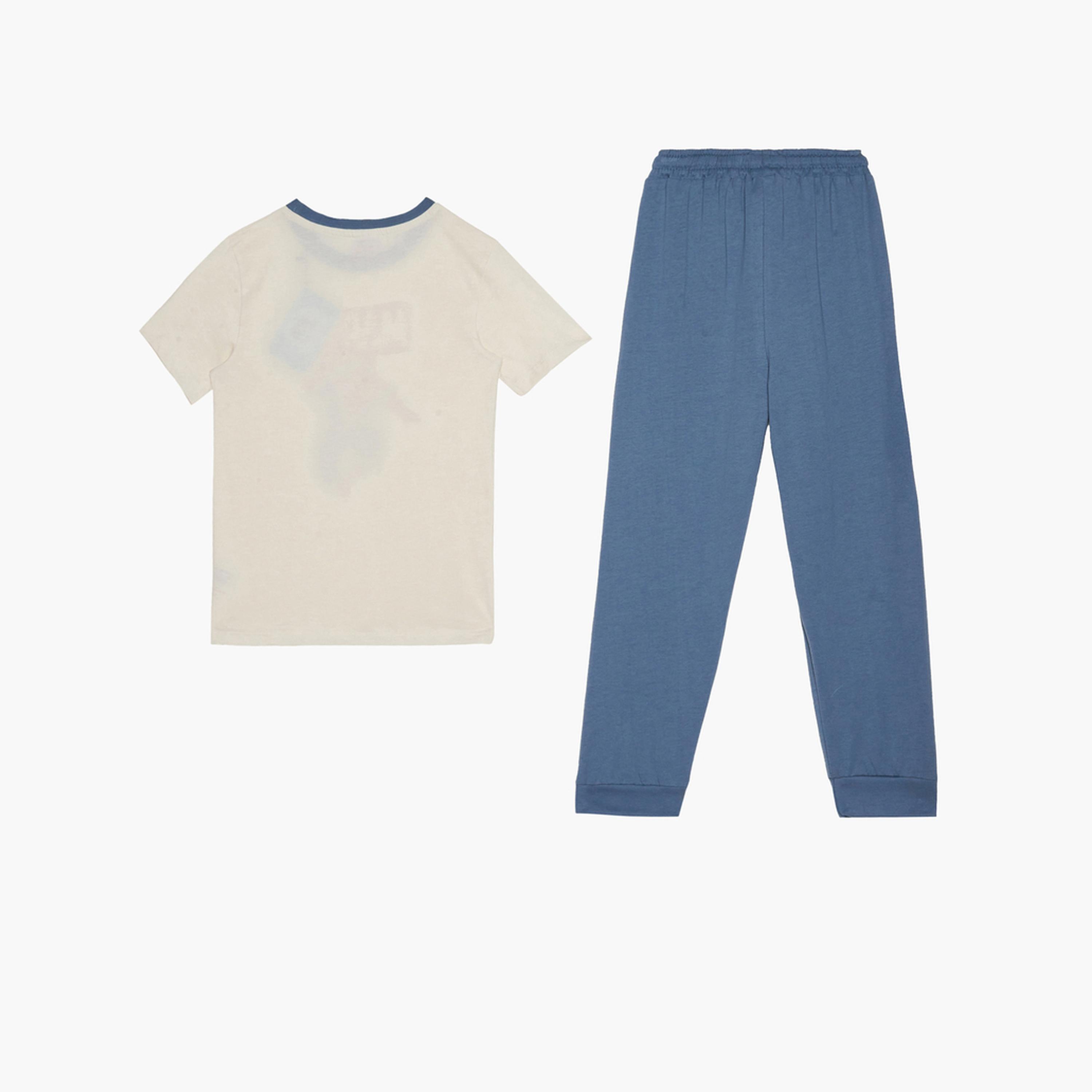 Styli Boys Spider Man Printed T-Shirt and Pyjama Set-boys-clothing-nightwear-image-2