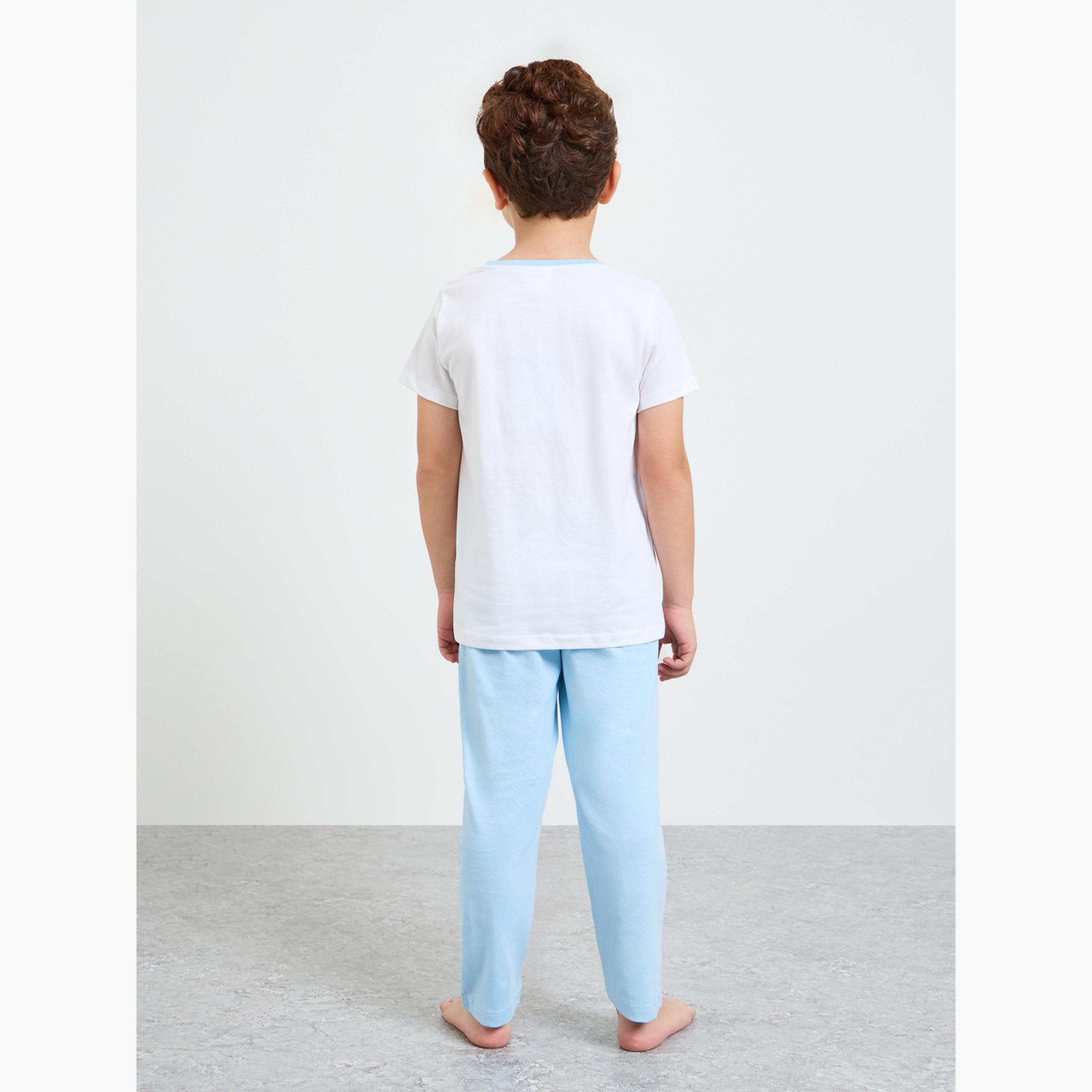 مجموعة من بيجاما وتيشيرت بأكمام قصيرة بطبعة سنوبي للأولاد-boys-clothing-nightwear-image-3