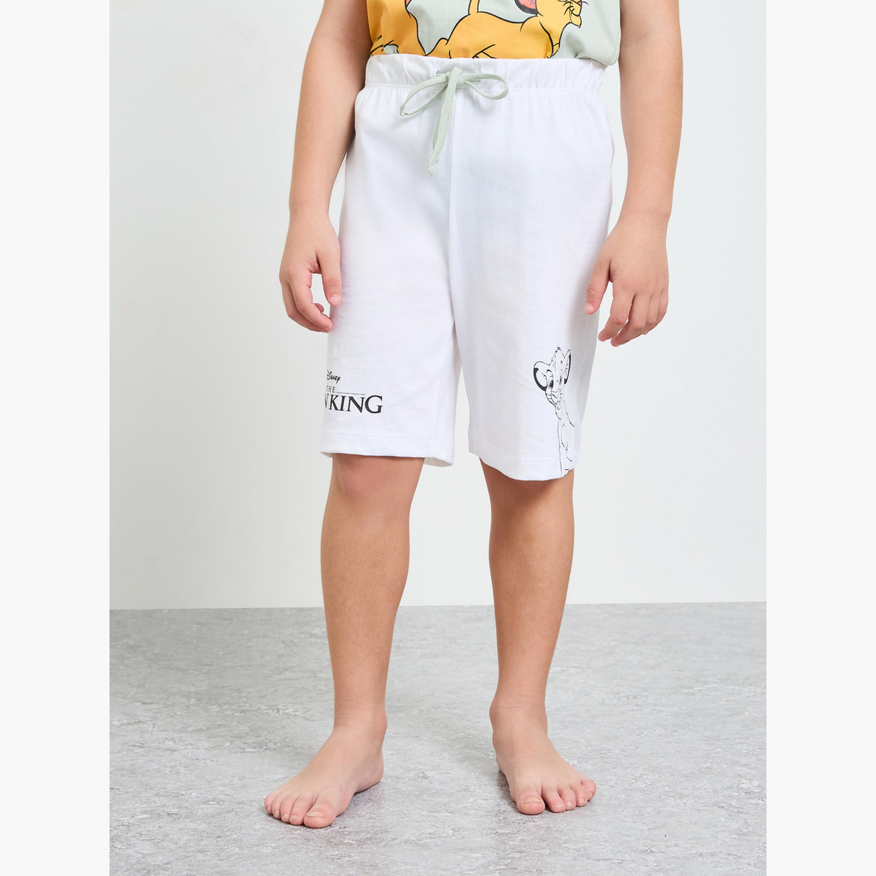 مجموعة من شورت وتيشيرت مطبوع بطبعة الأسد الملك للأولاد-boys-clothing-nightwear-image-6