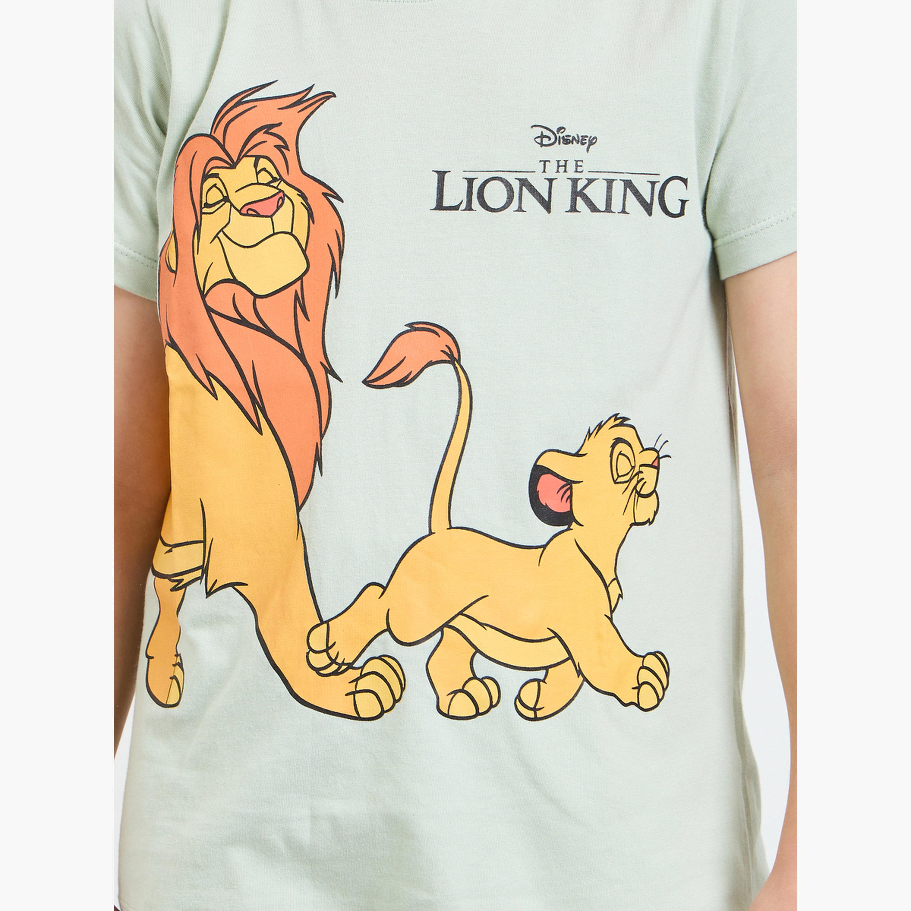 مجموعة من شورت وتيشيرت مطبوع بطبعة الأسد الملك للأولاد-boys-clothing-nightwear-image-7