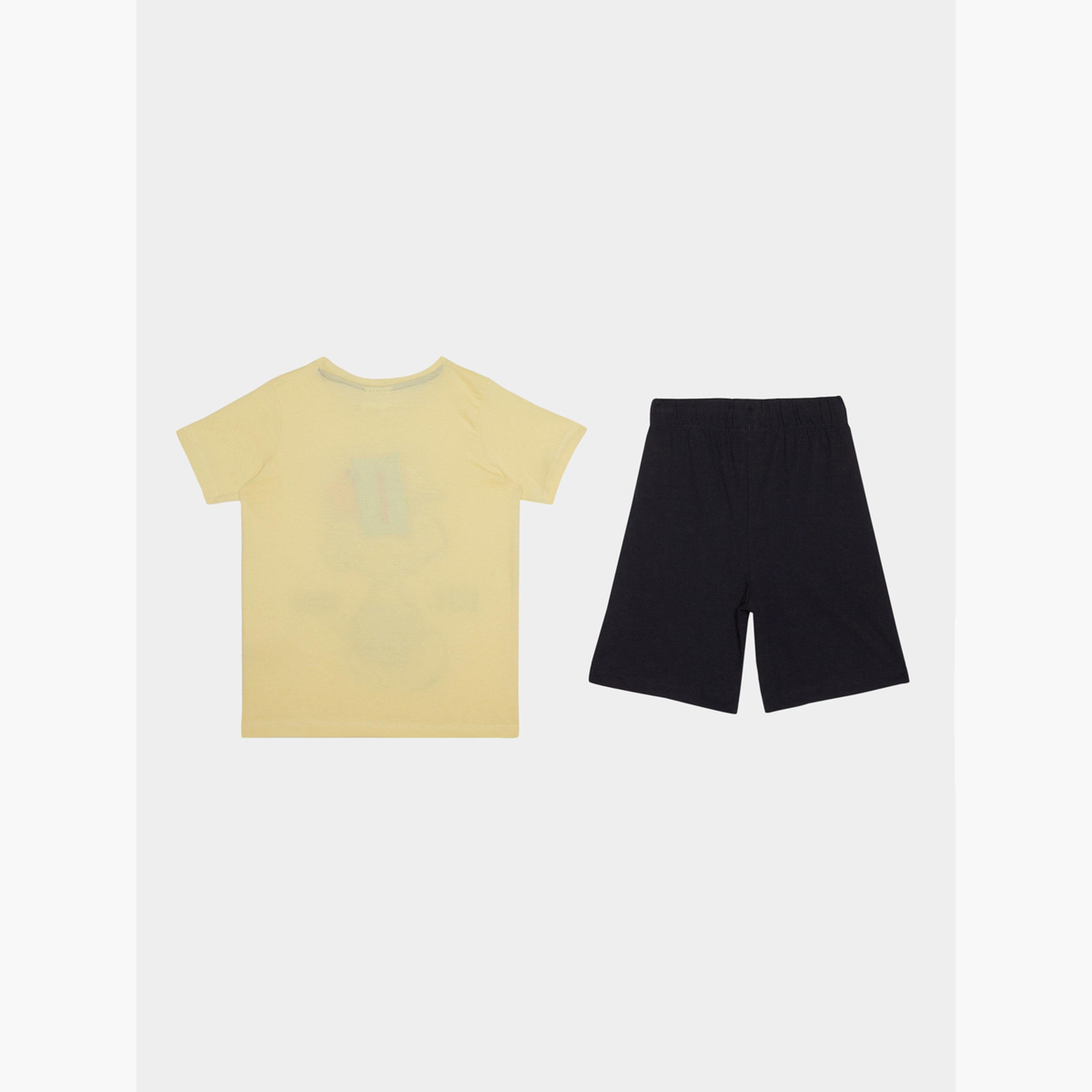 مجموعة من شورت وتيشيرت مطبوع بطبعة سنوبي للأولاد-boys-clothing-nightwear-image-2