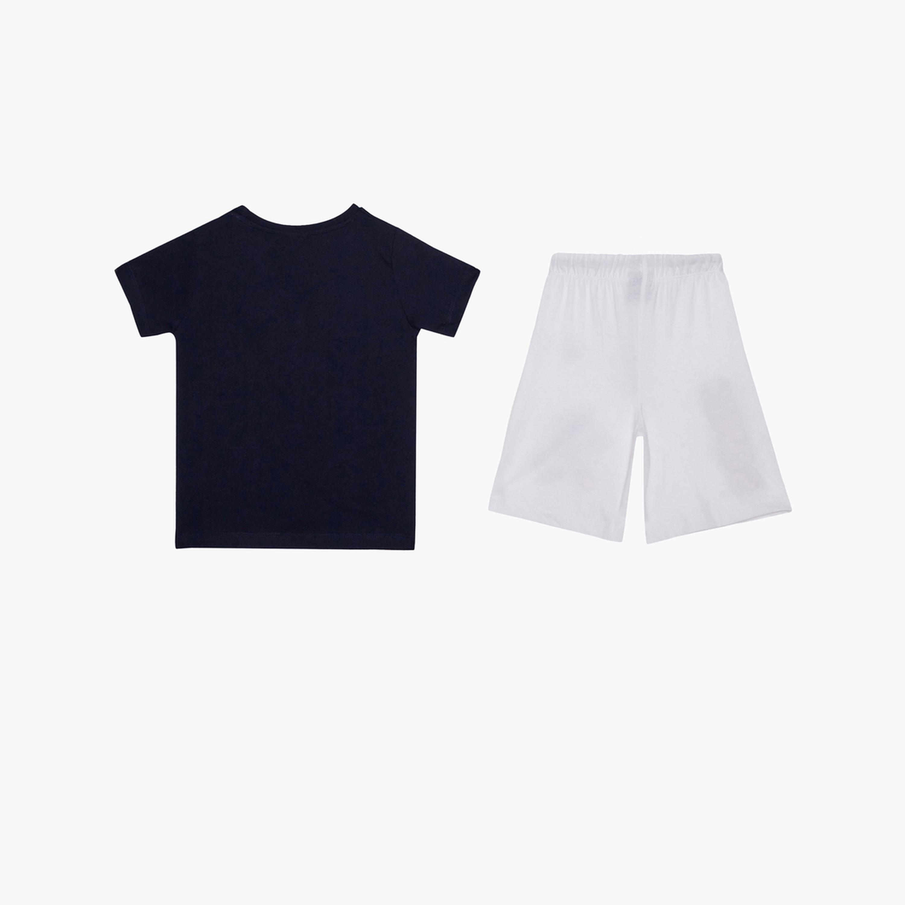 مجموعة من شورت وتيشيرت مطبوع بطبعة سونيك للأولاد-boys-clothing-nightwear-image-2