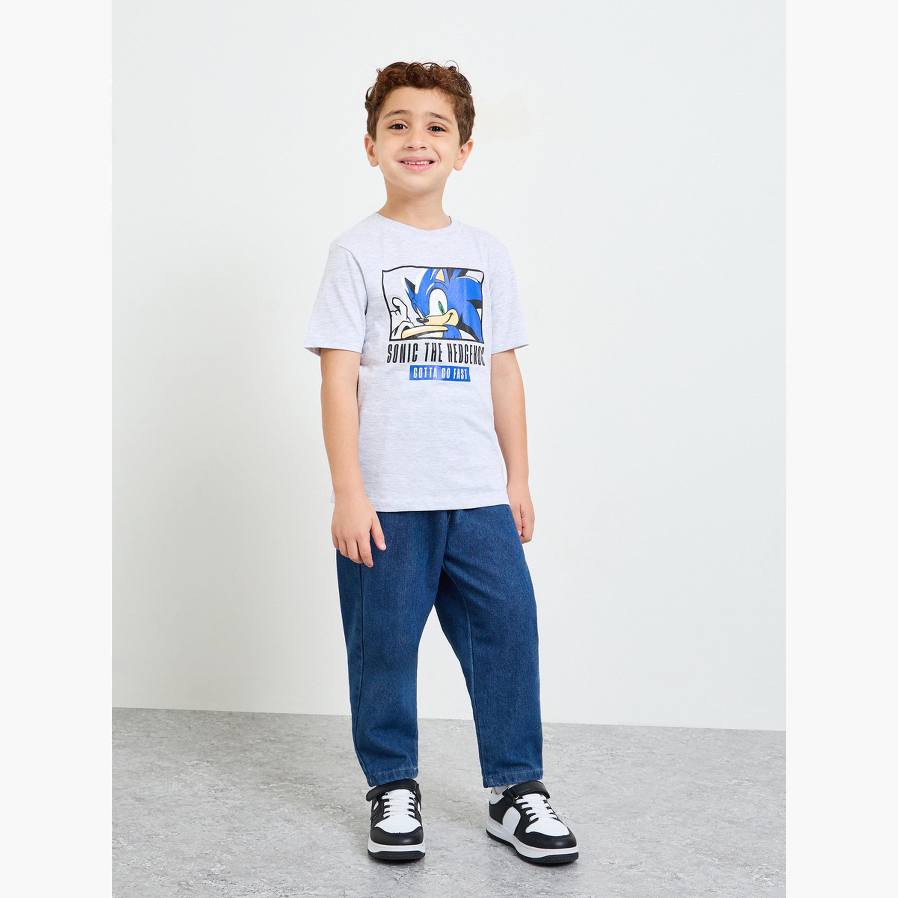 تيشيرت بأكمام قصيرة بطبعة سونيك للأولاد-boys-clothing-tshirtsandpolos-image-2