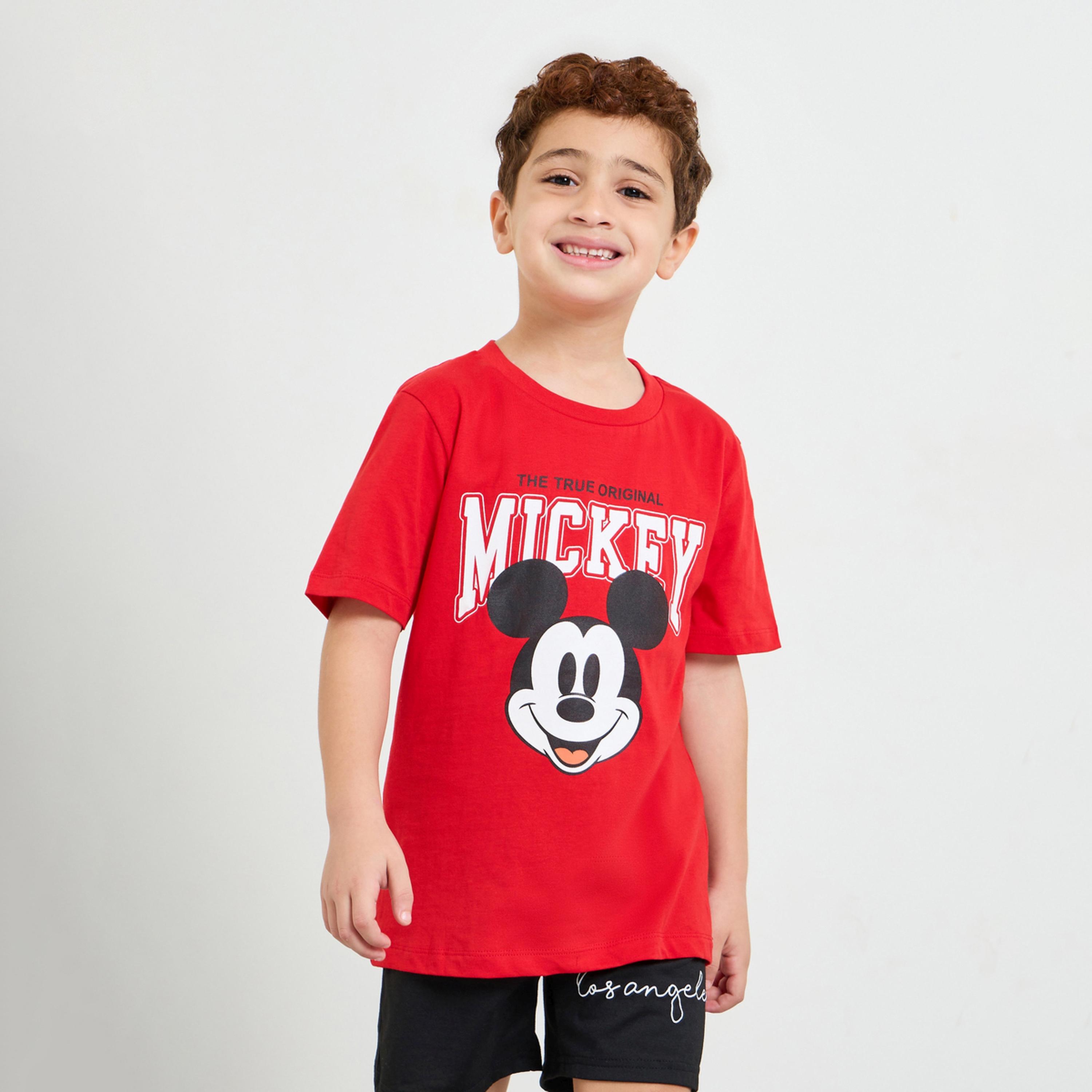 تيشيرت قطن بطبعة ميكي ماوس للأولاد-boys-clothing-tshirtsandpolos-image-1