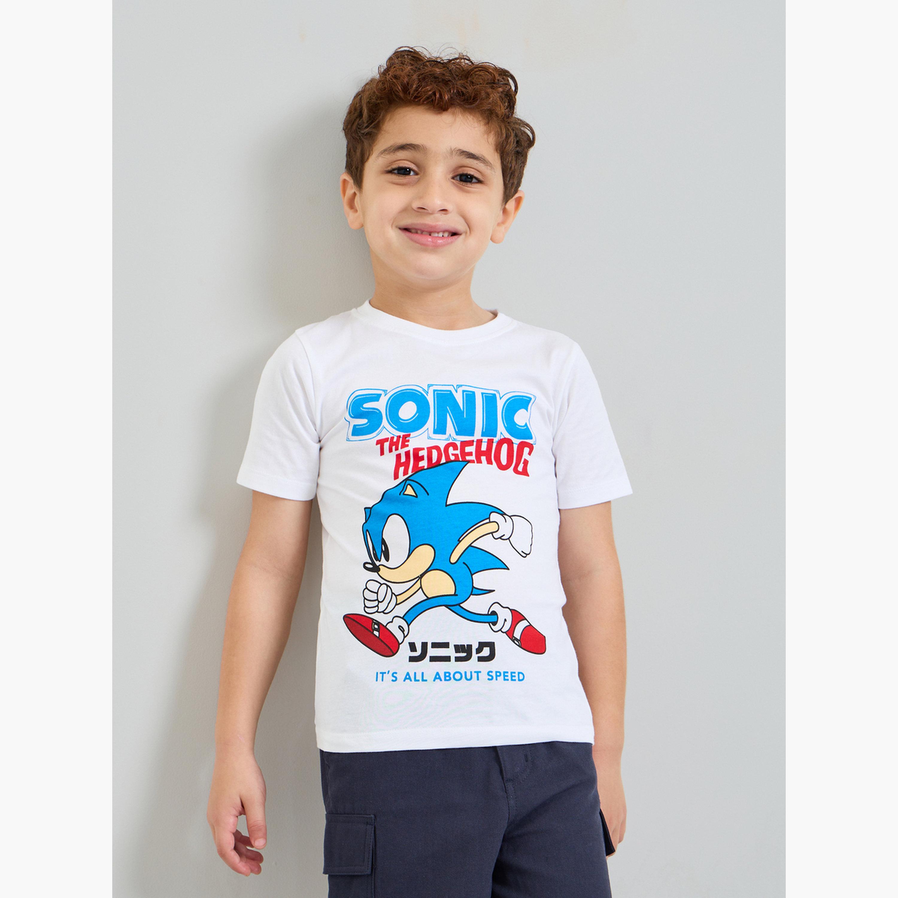Styli Boys Sonic Print Cotton T-Shirt-boys-clothing-tshirtsandpolos-image-1