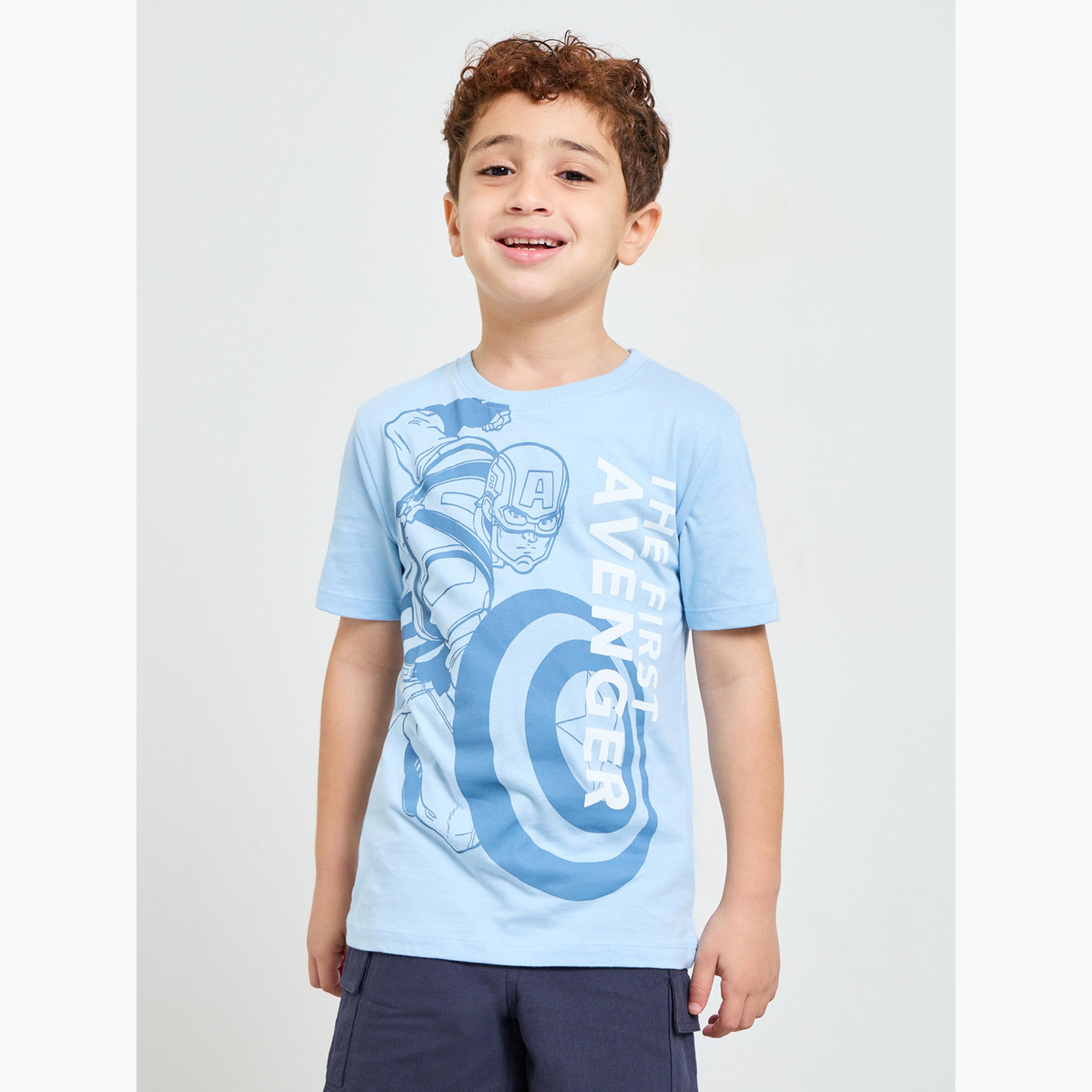 Styli Boys Avengers Print Cotton T-Shirt-boys-clothing-tshirtsandpolos-image-1